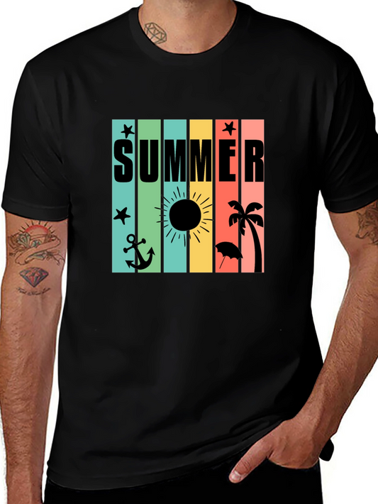 Summer Vibes T-Shirt - Black - Beach Design
