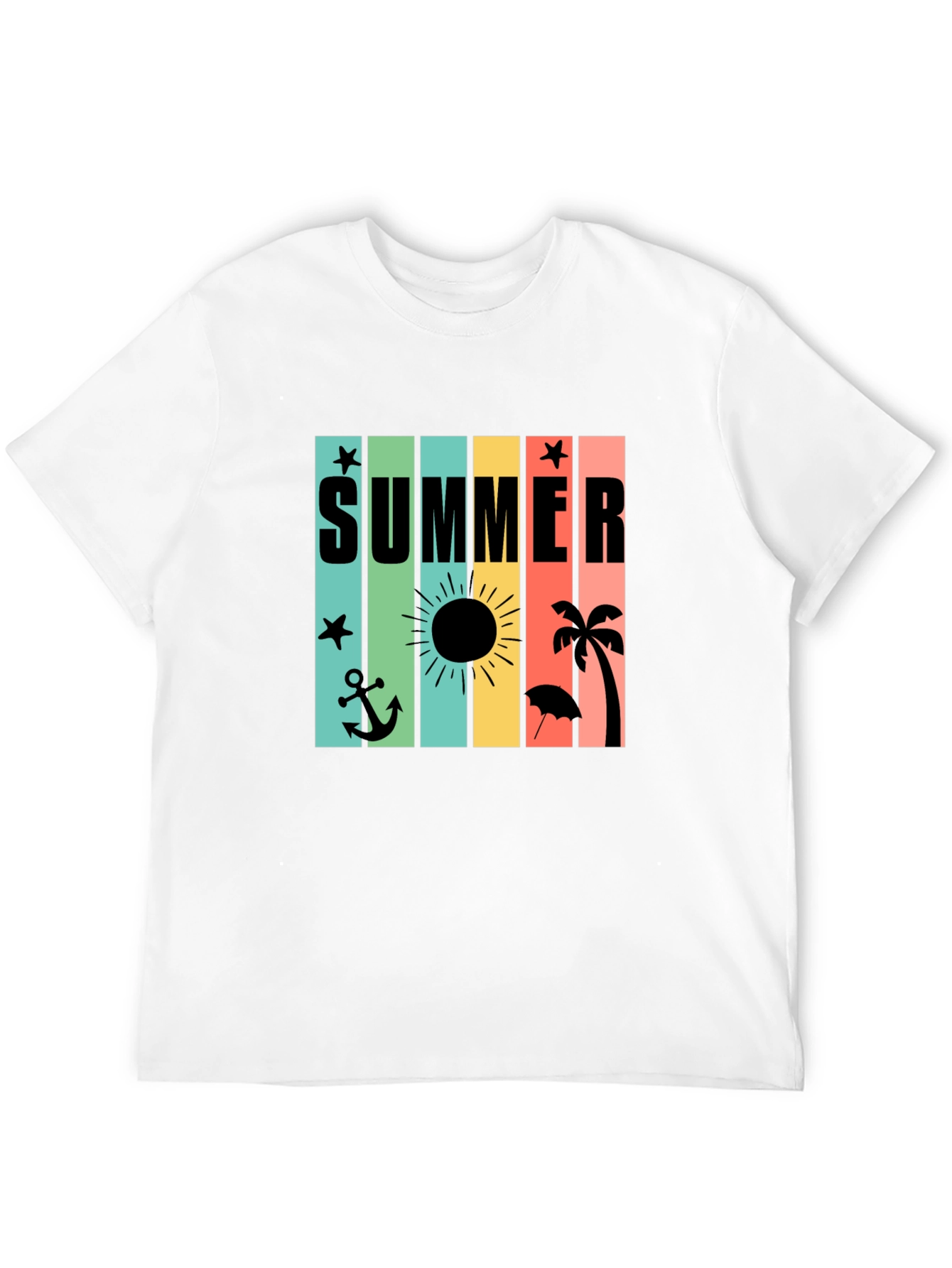 Summer Vibes T-Shirt - Black - Beach Design