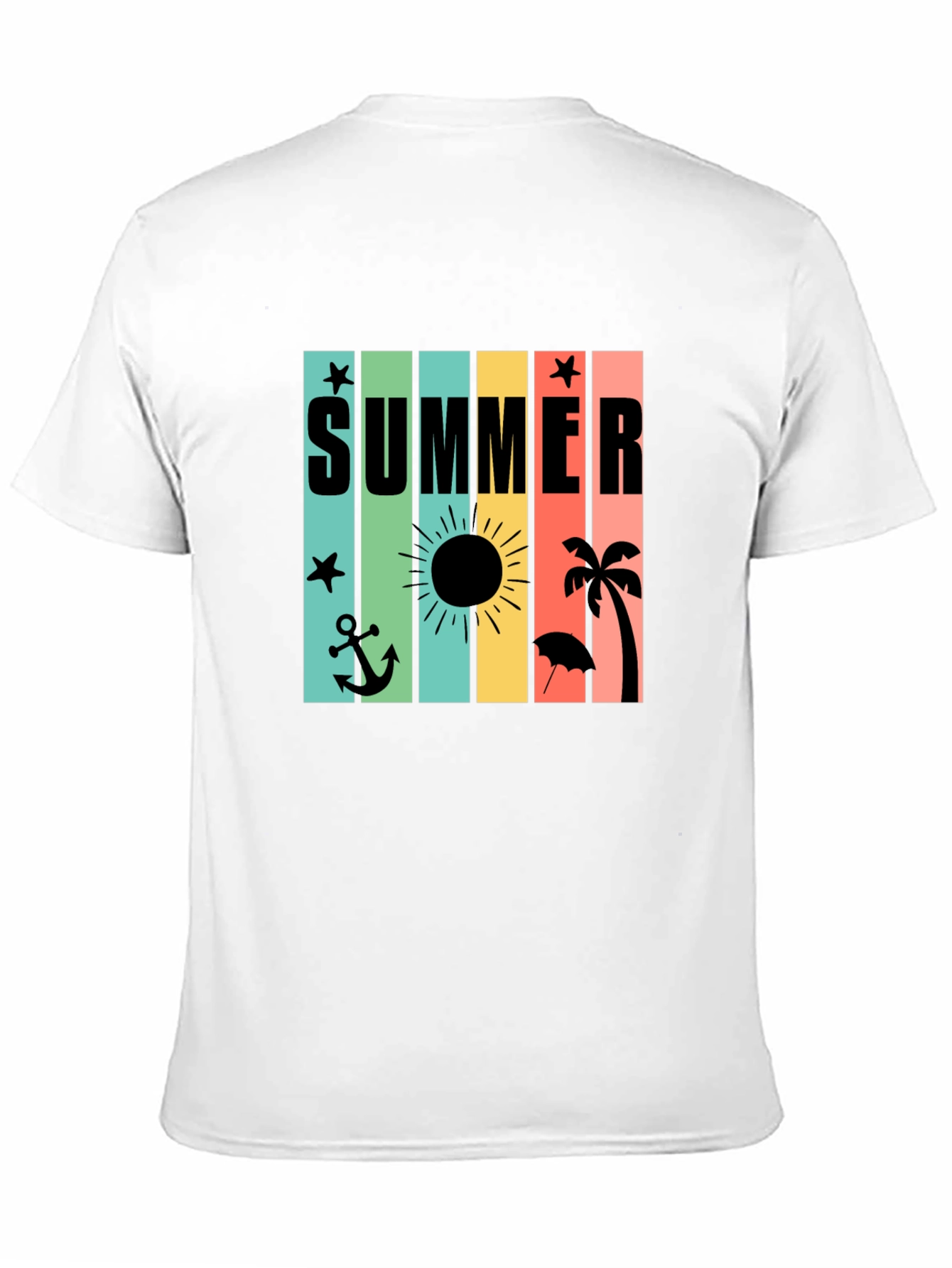 Summer Vibes T-Shirt - Black - Beach Design