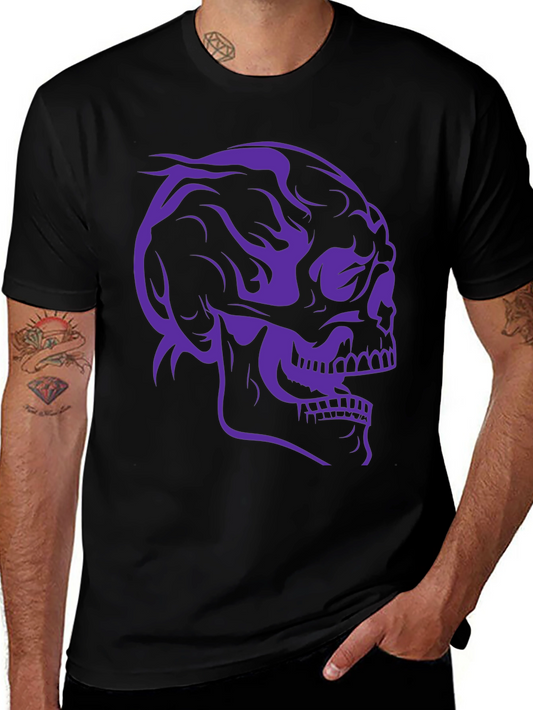 Skull Graphic Tee - Black Cotton T-Shirt