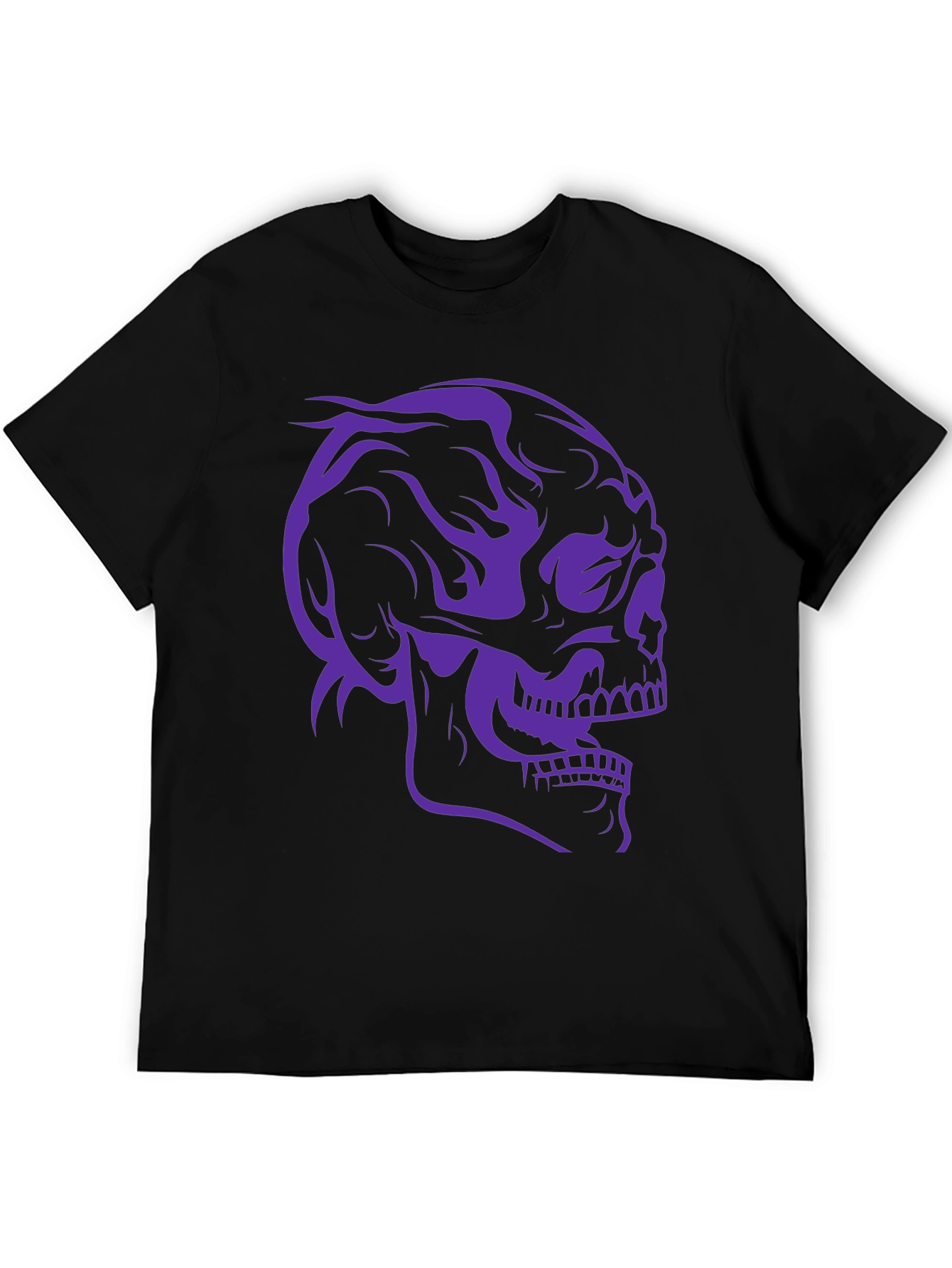 Skull Graphic Tee - Black Cotton T-Shirt