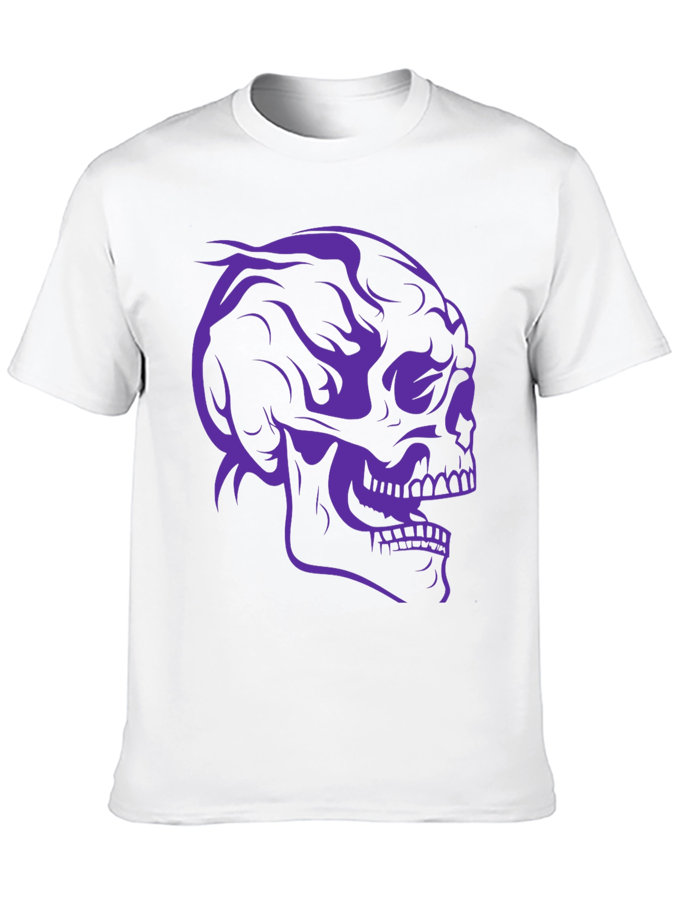 Skull Graphic Tee - Black Cotton T-Shirt