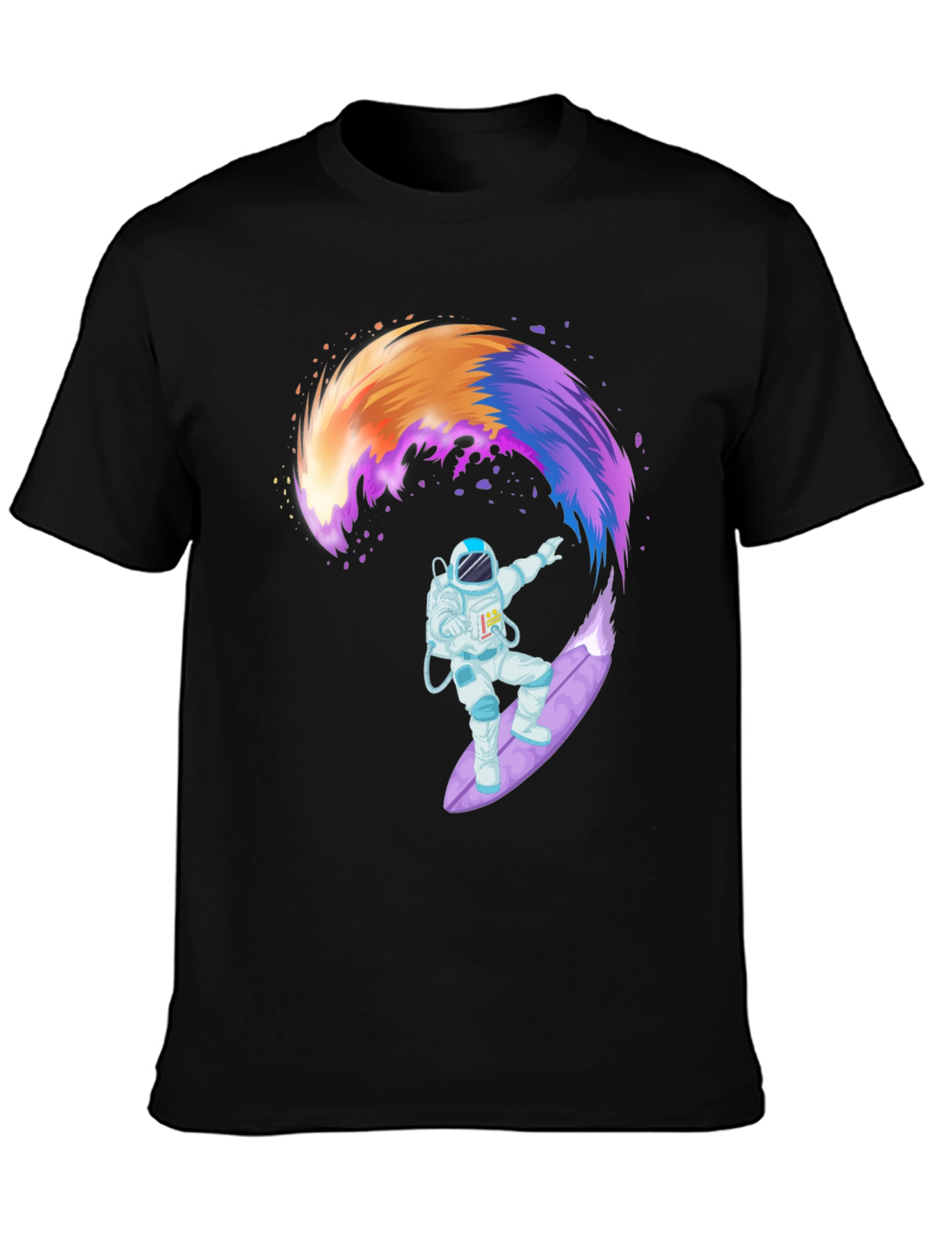 Astronaut Surfing Galaxy Wave T-Shirt