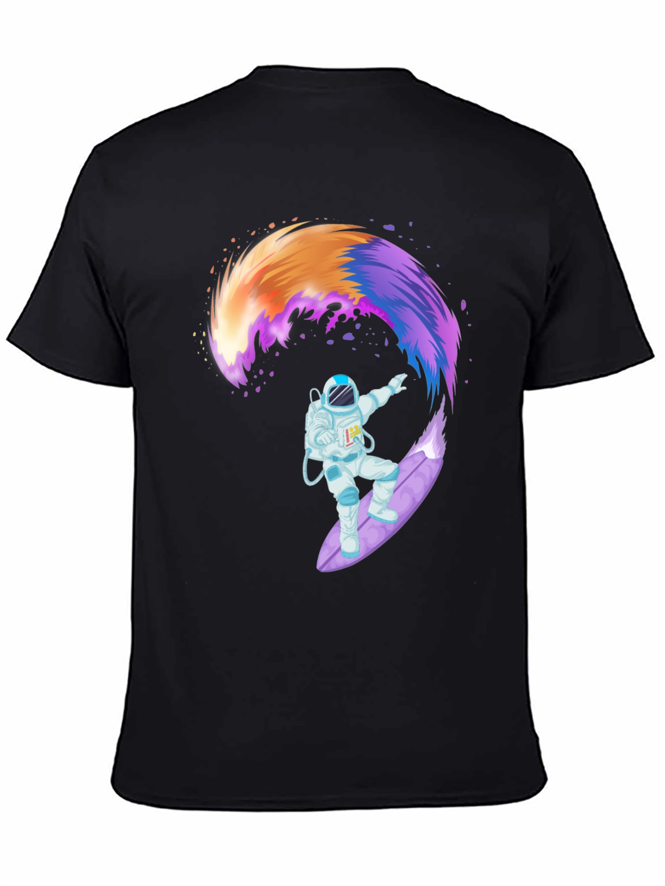 Astronaut Surfing Galaxy Wave T-Shirt