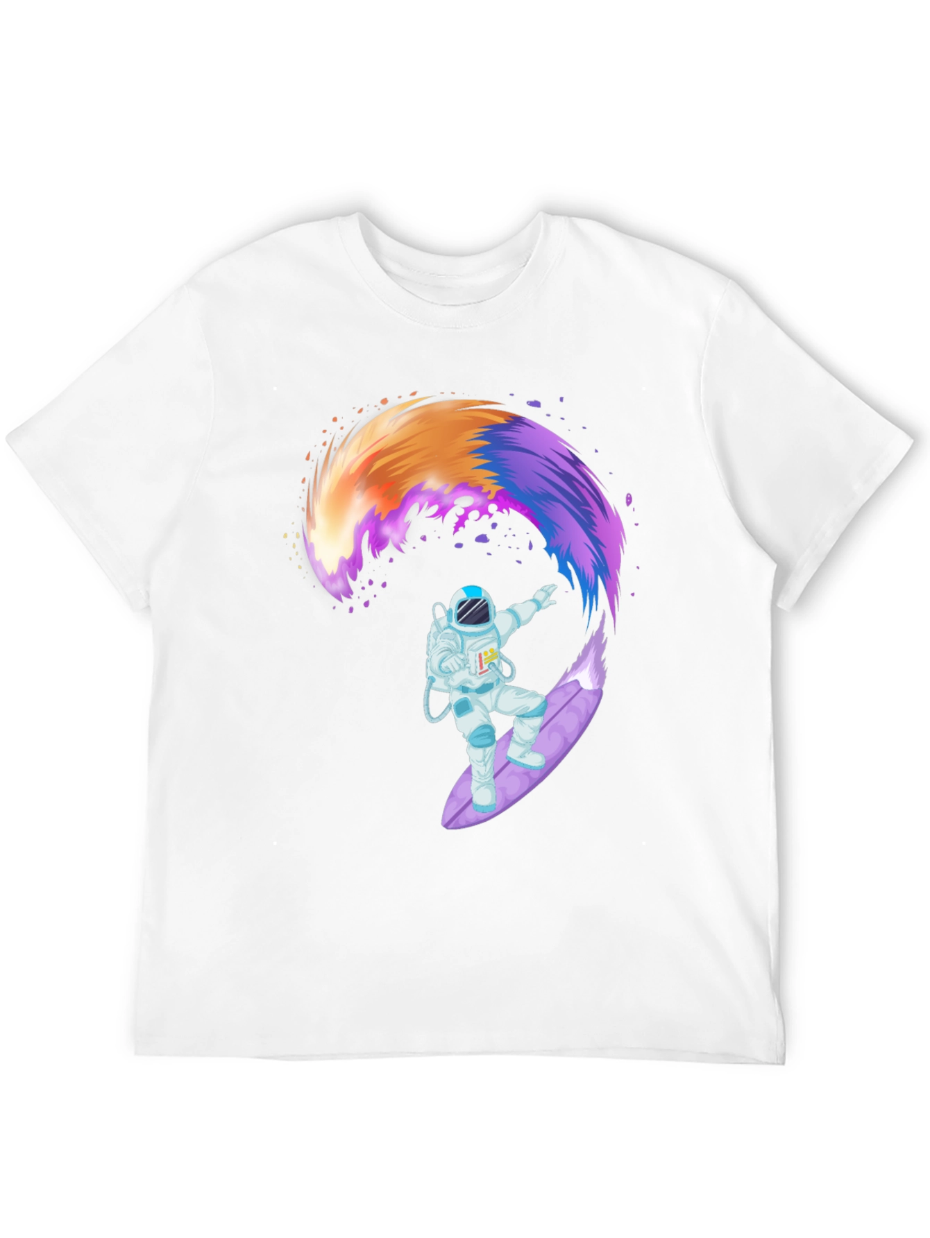 Astronaut Surfing Galaxy Wave T-Shirt