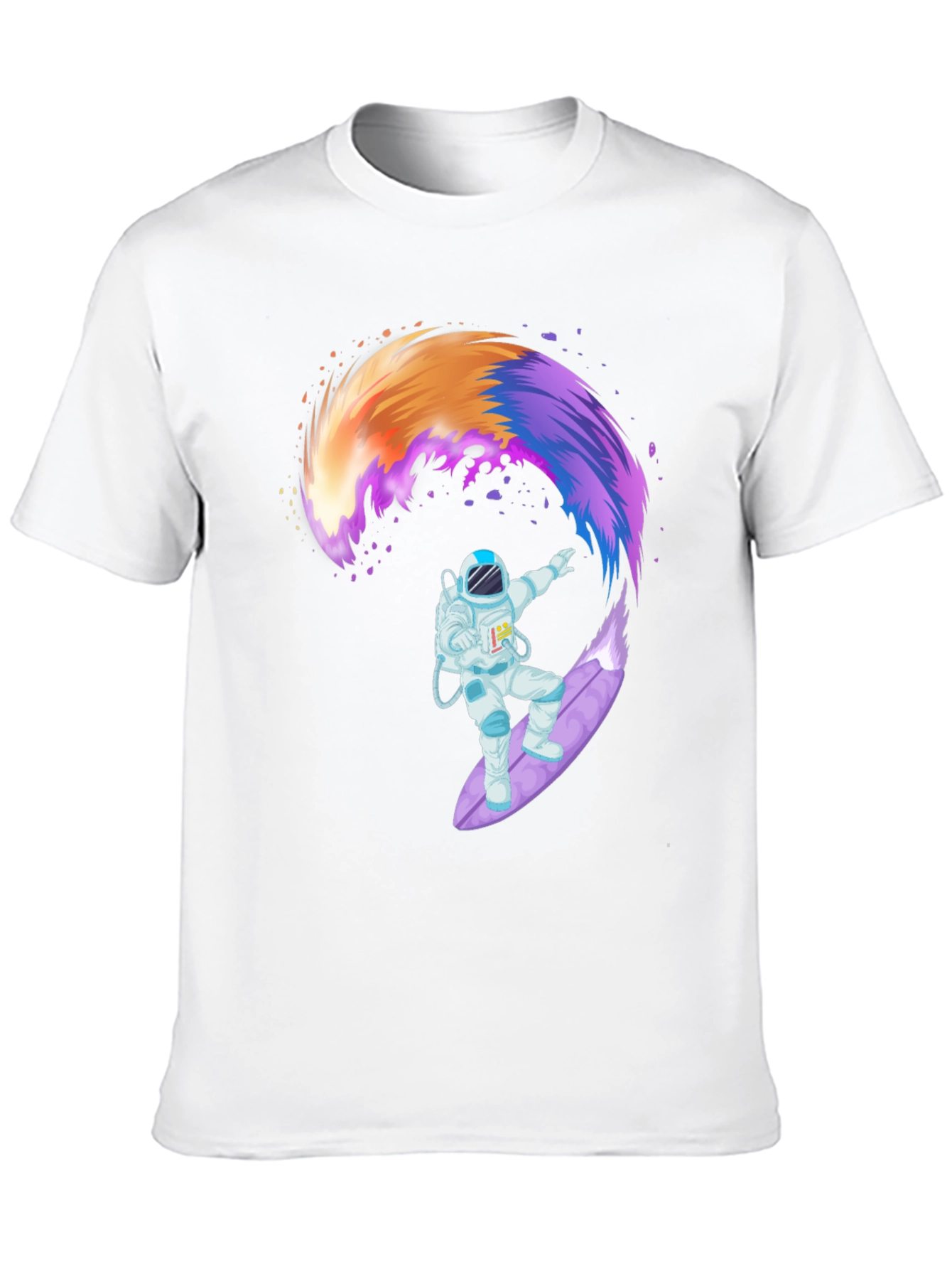Astronaut Surfing Galaxy Wave T-Shirt