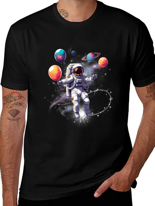 Astronaut Juggling Planets Graphic Tee