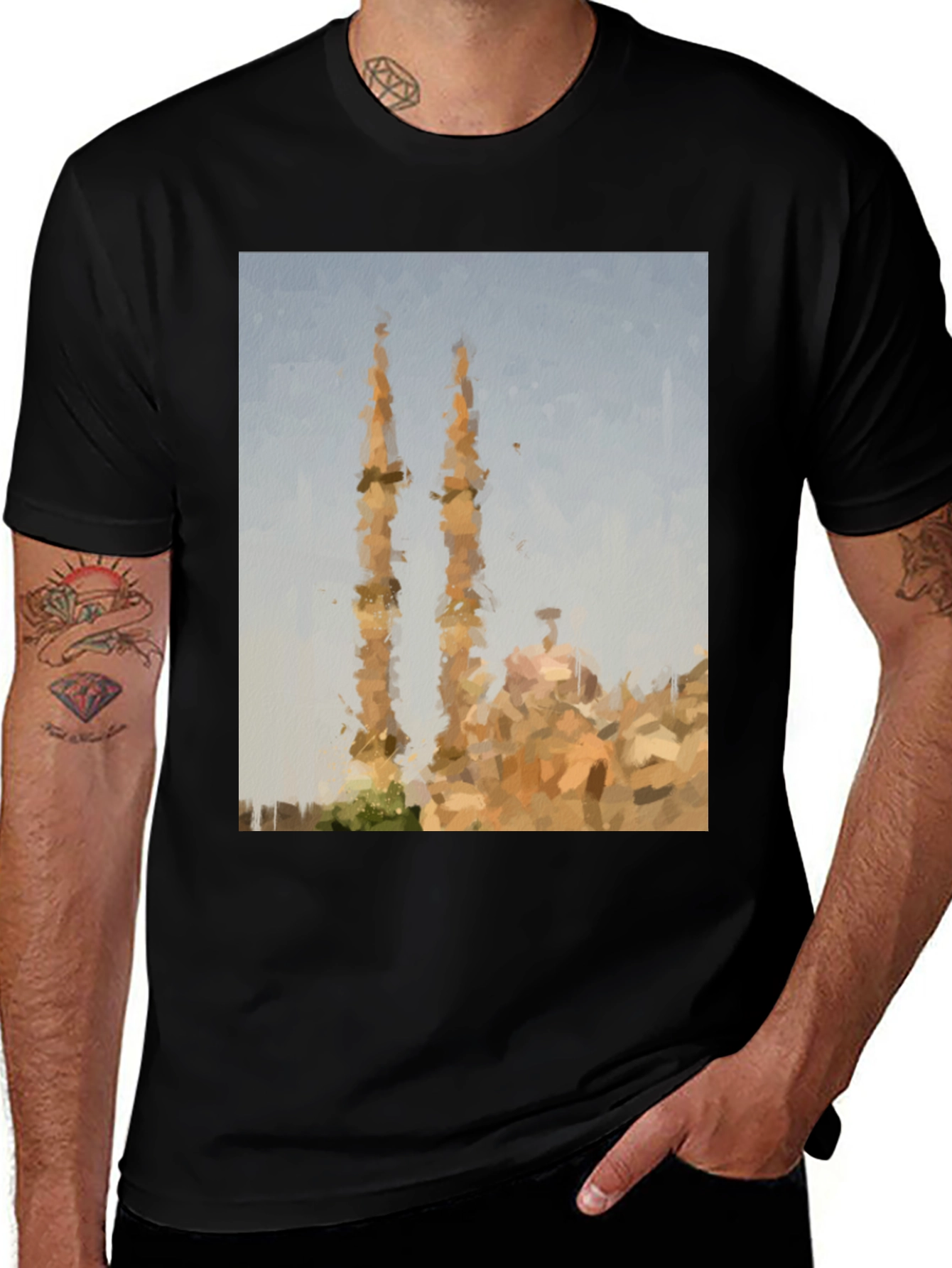 Artistic Mosque Graphic Tee - Casual Style
