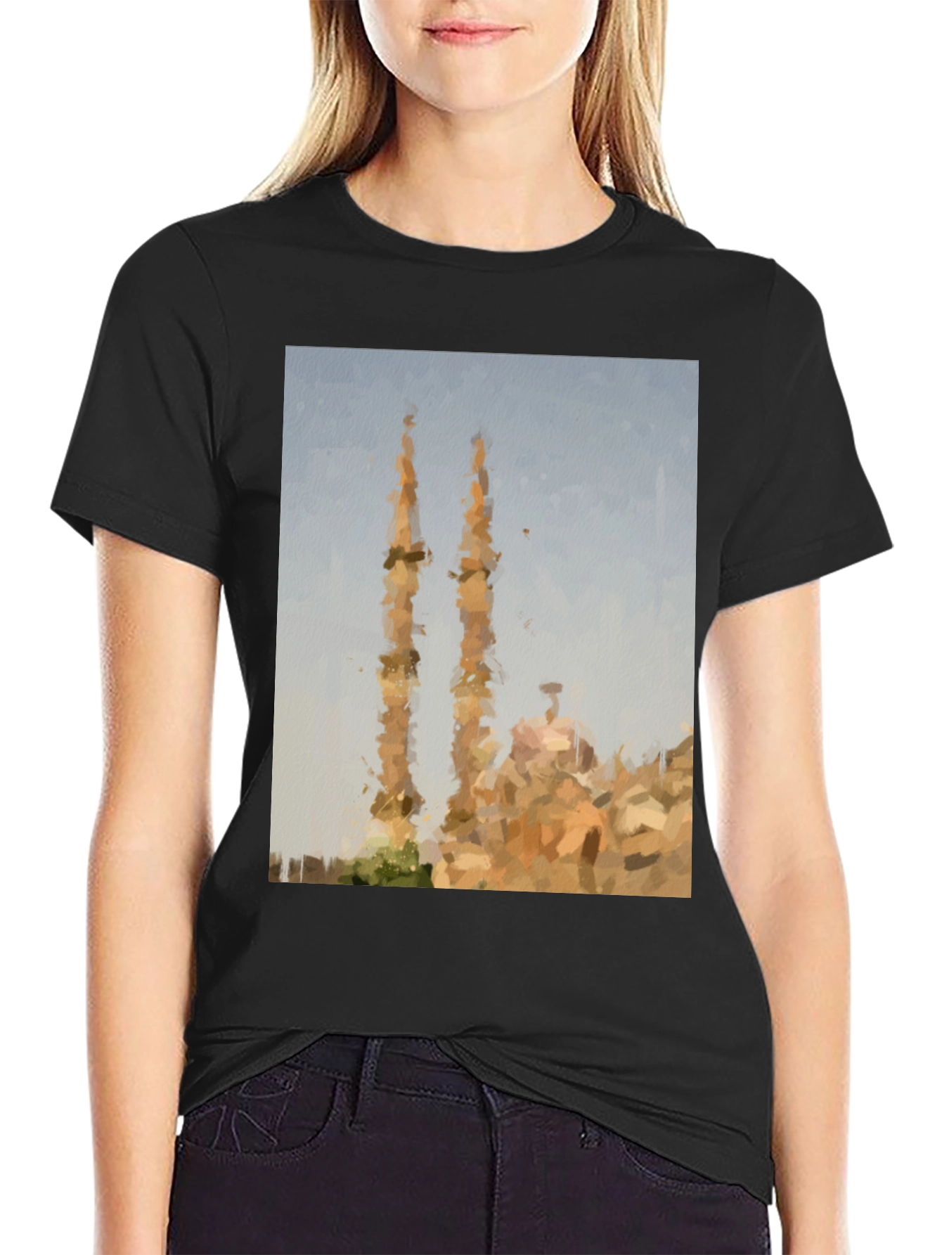 Artistic Mosque Graphic Tee - Casual Style
