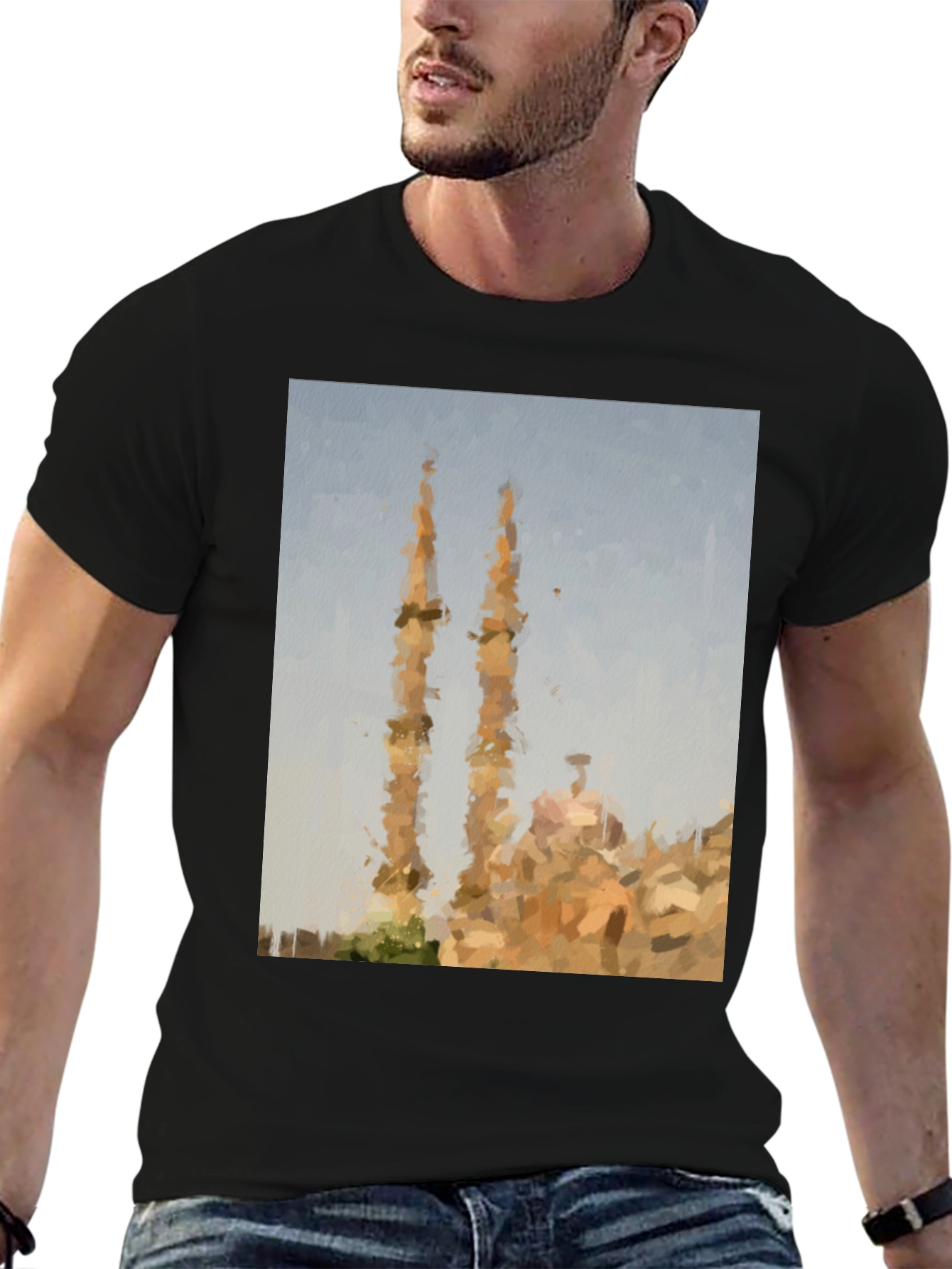Artistic Mosque Graphic Tee - Casual Style