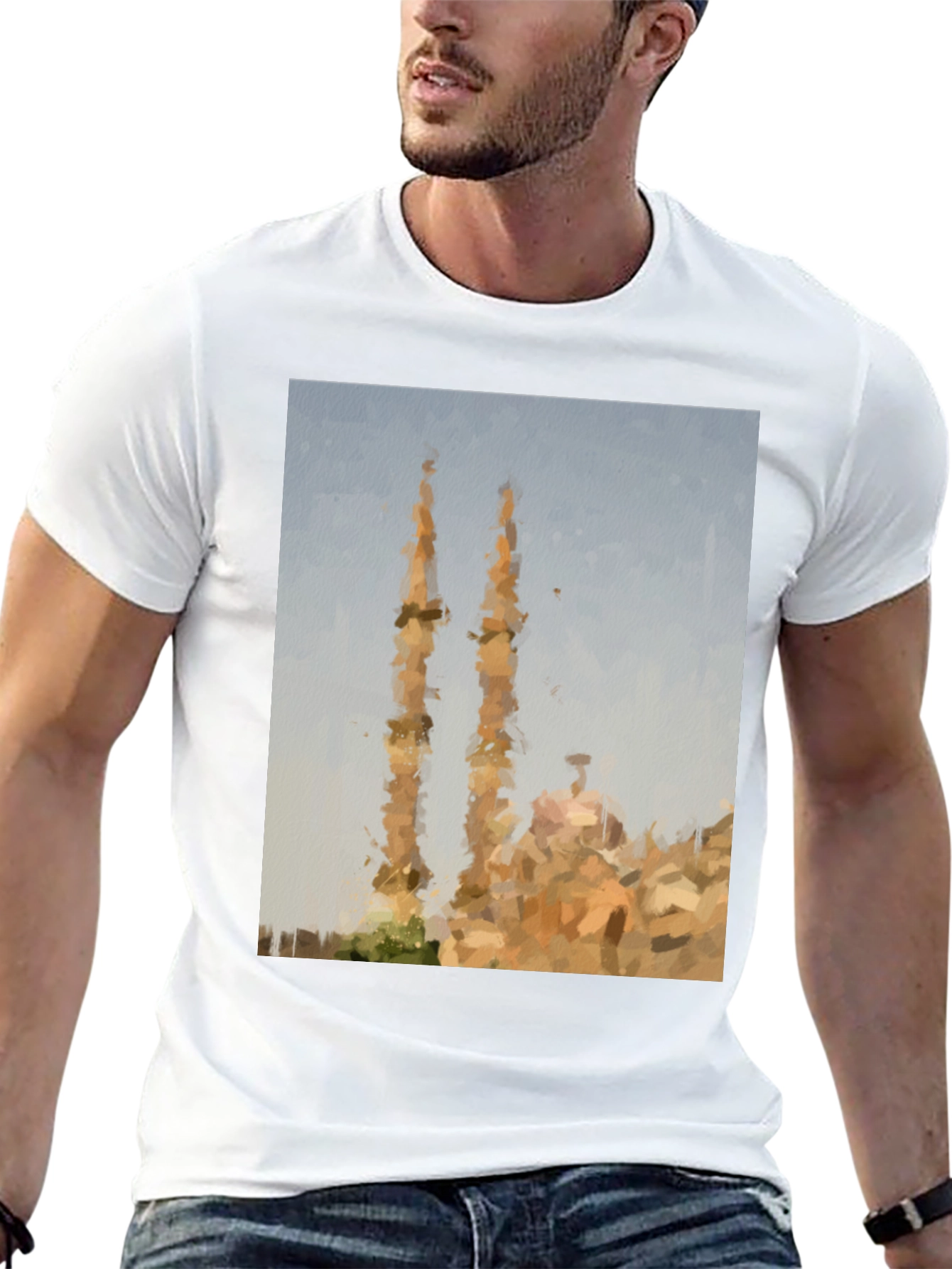 Artistic Mosque Graphic Tee - Casual Style