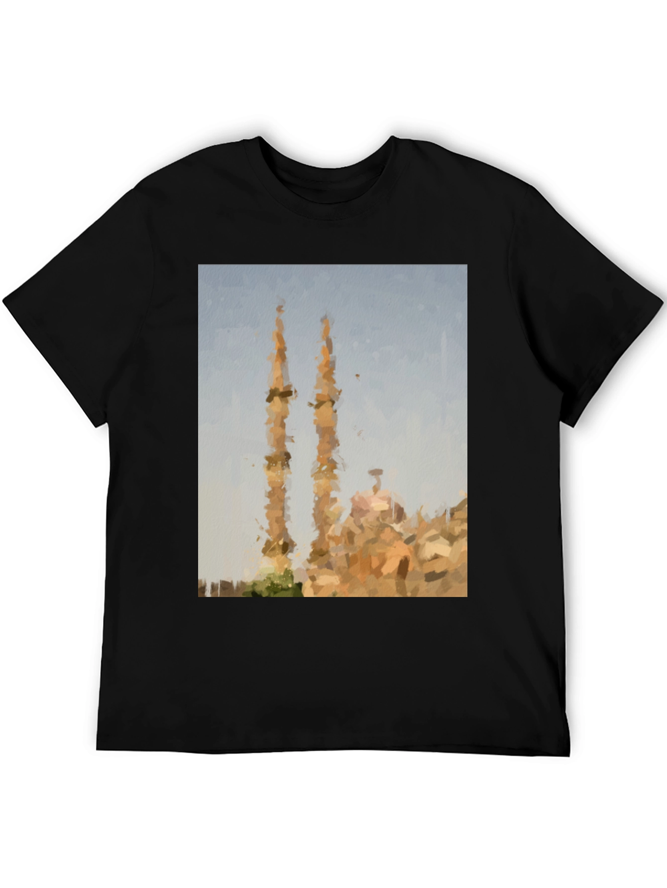 Artistic Mosque Graphic Tee - Casual Style