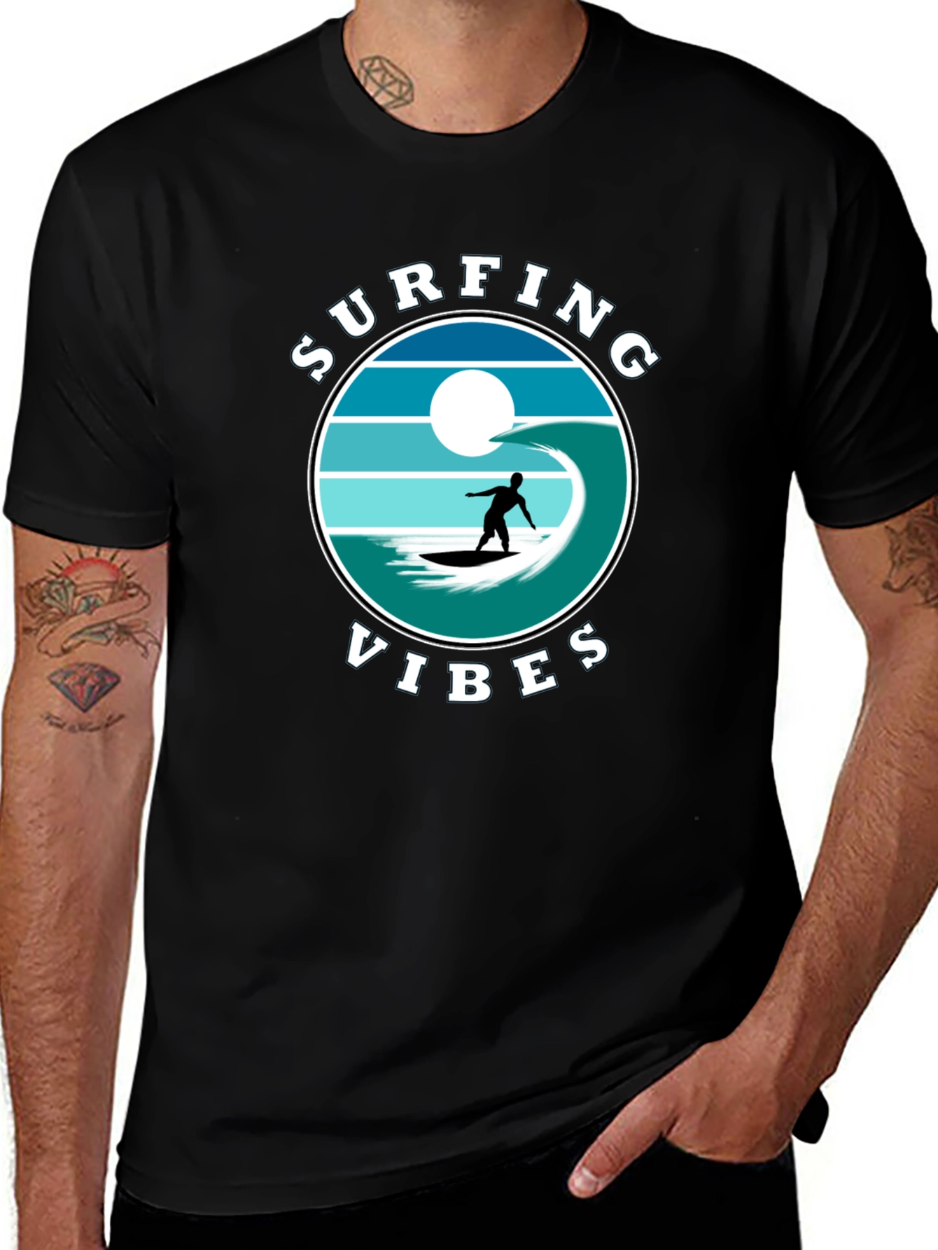 Surfing Vibes Graphic Tee - Beach Lifestyle Shirt