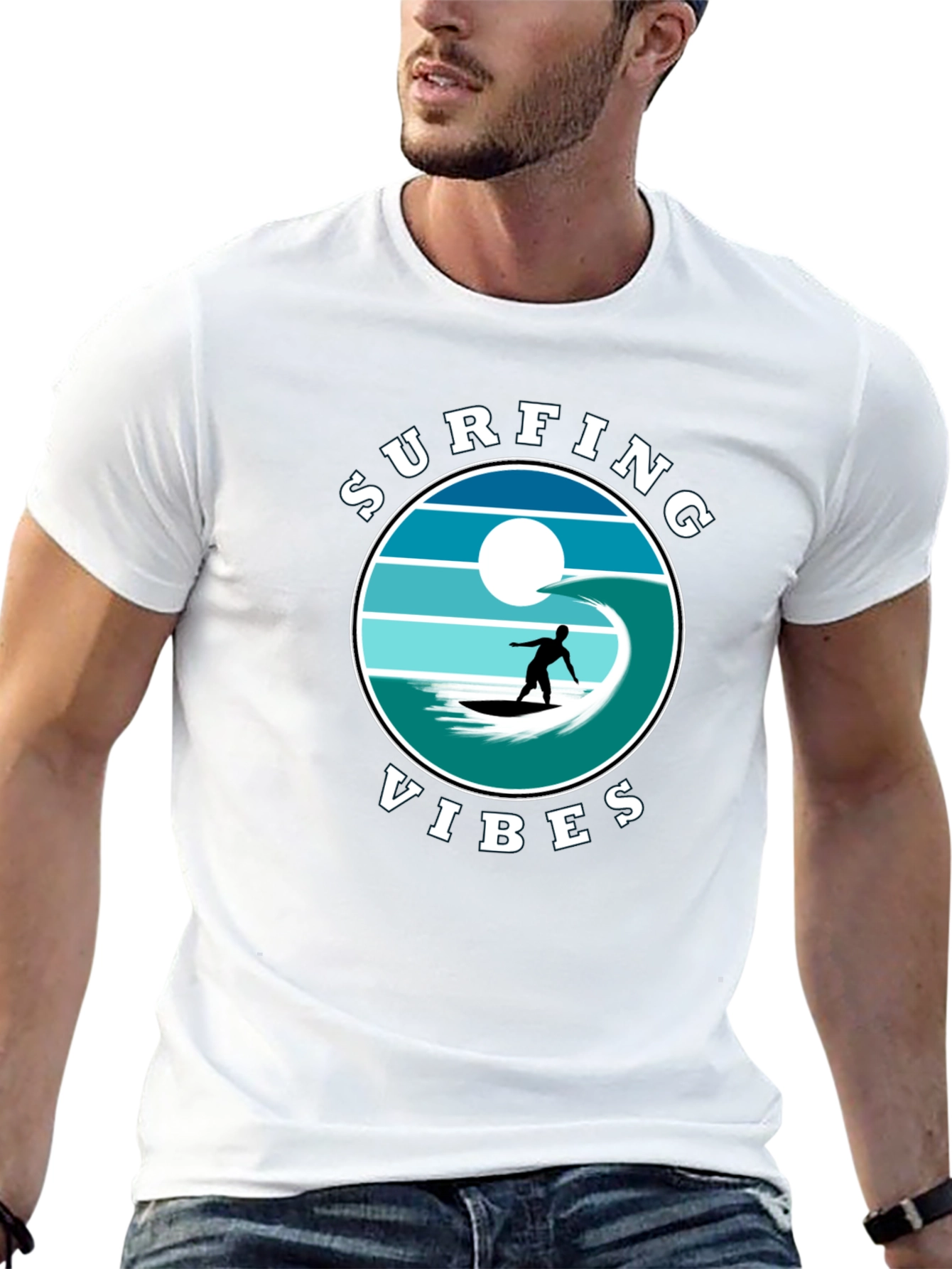 Surfing Vibes Graphic Tee - Beach Lifestyle Shirt