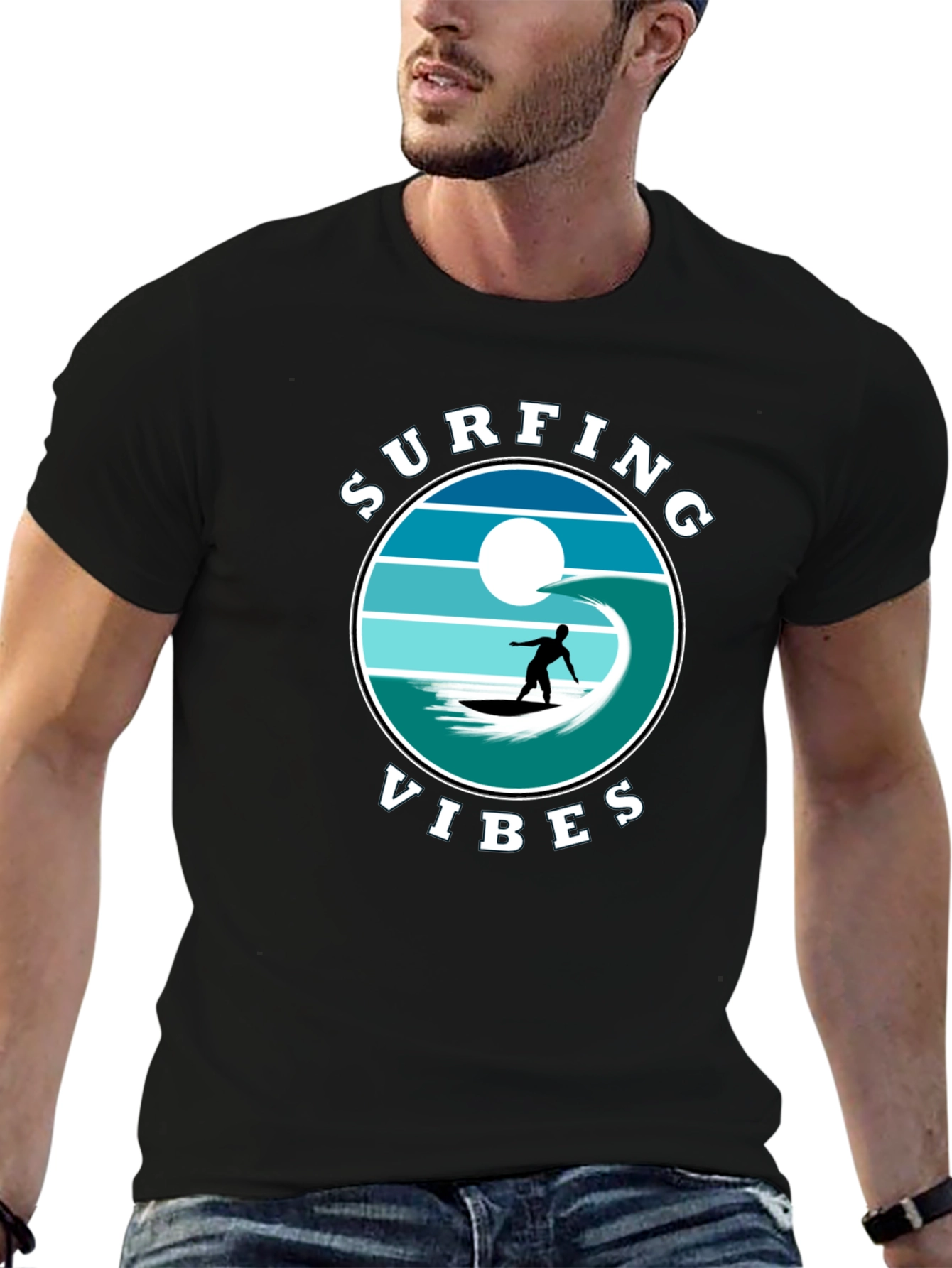 Surfing Vibes Graphic Tee - Beach Lifestyle Shirt