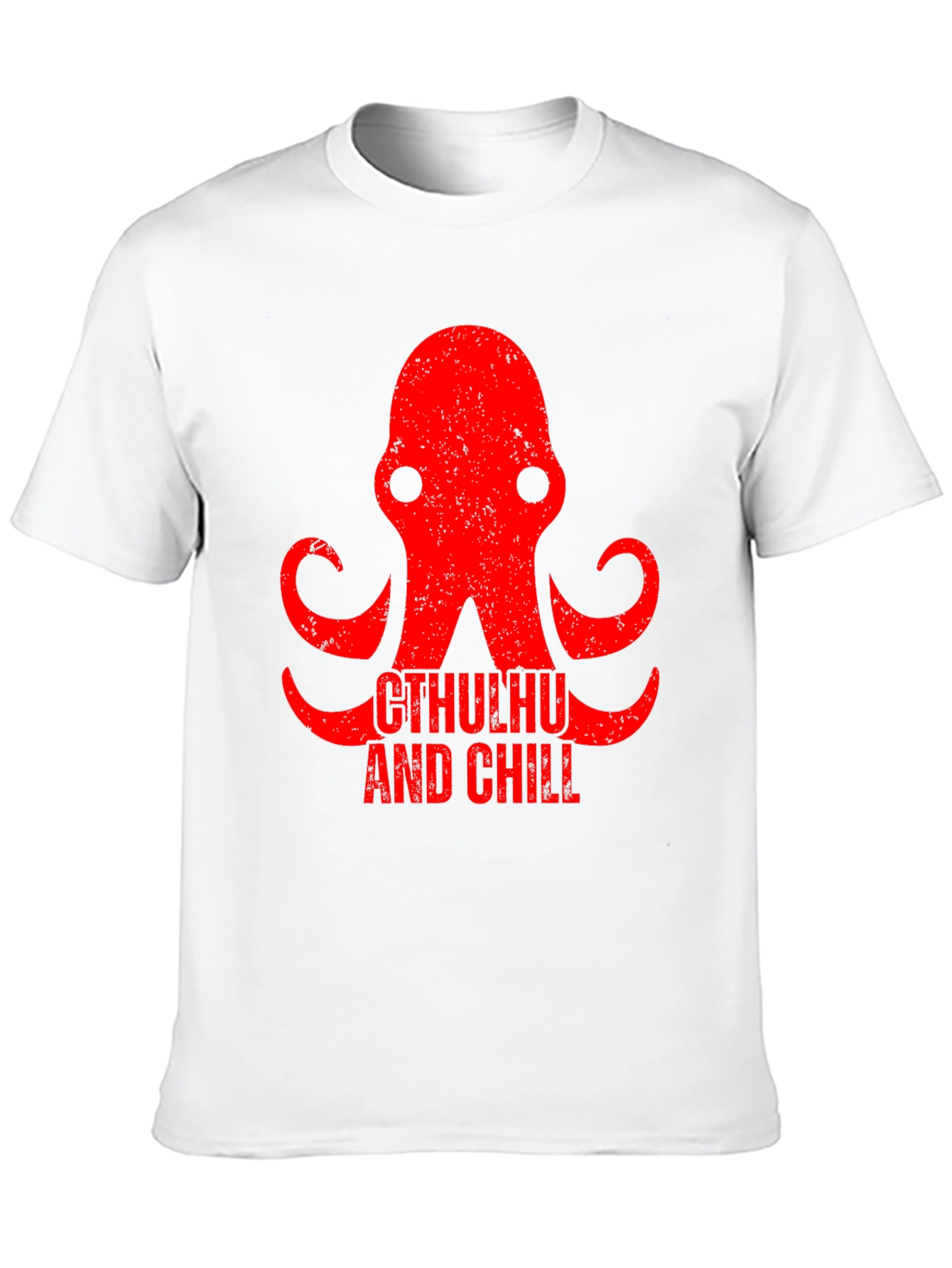 Cthulhu and Chill Graphic Tee - Black Cotton T-Shirt