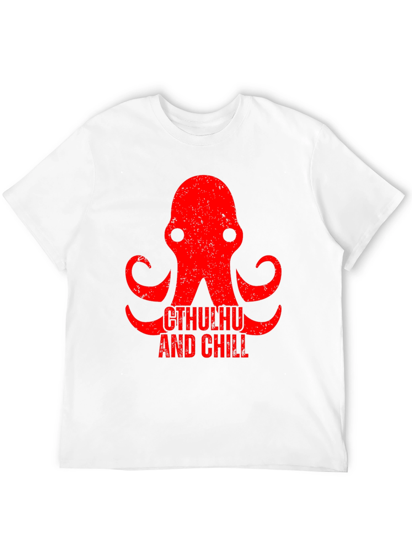 Cthulhu and Chill Graphic Tee - Black Cotton T-Shirt