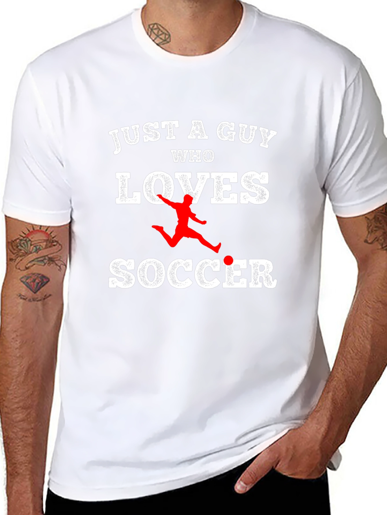 Just A Guy Who Loves Soccer T-Shirt - Black