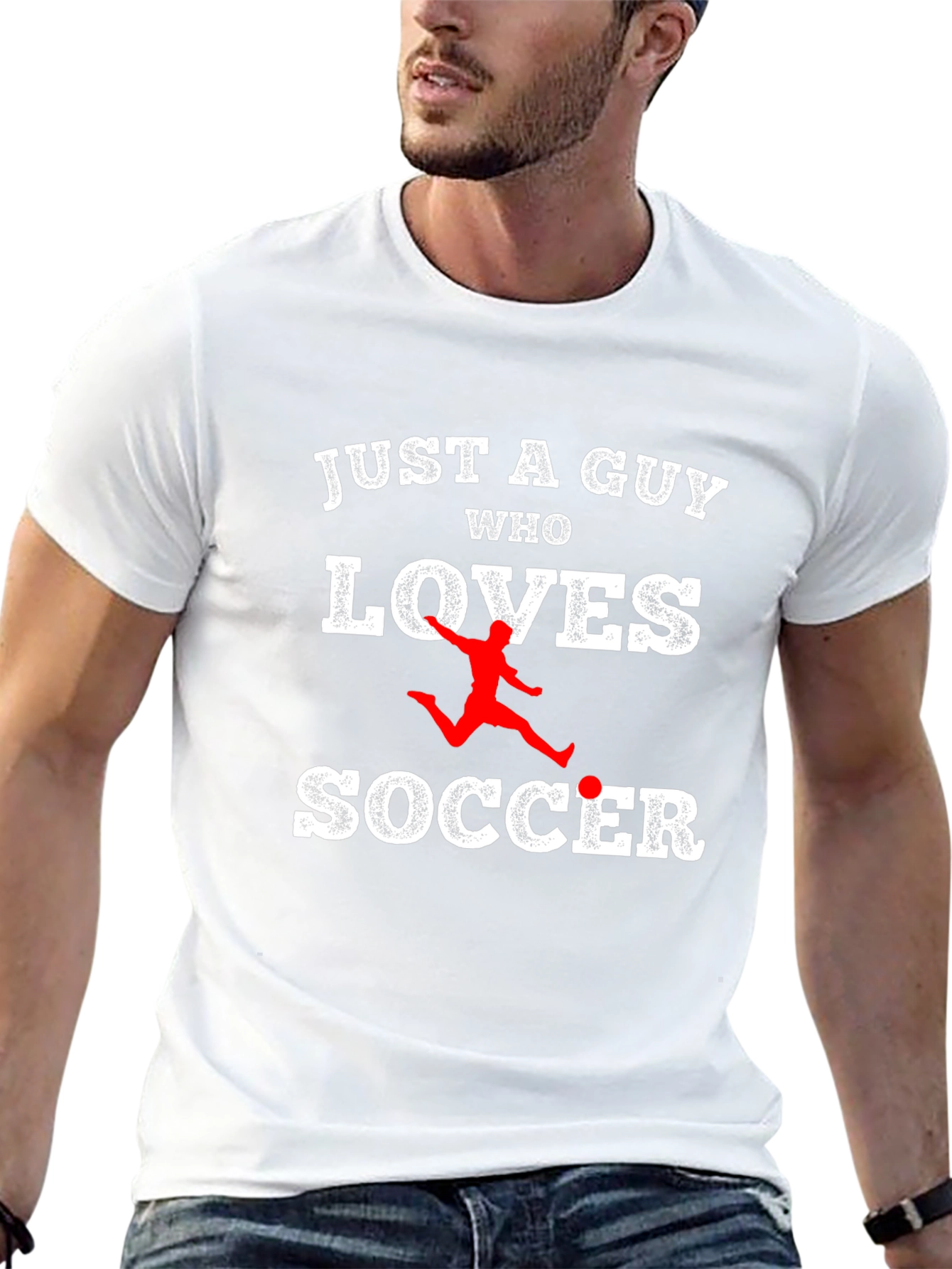 Just A Guy Who Loves Soccer T-Shirt - Black