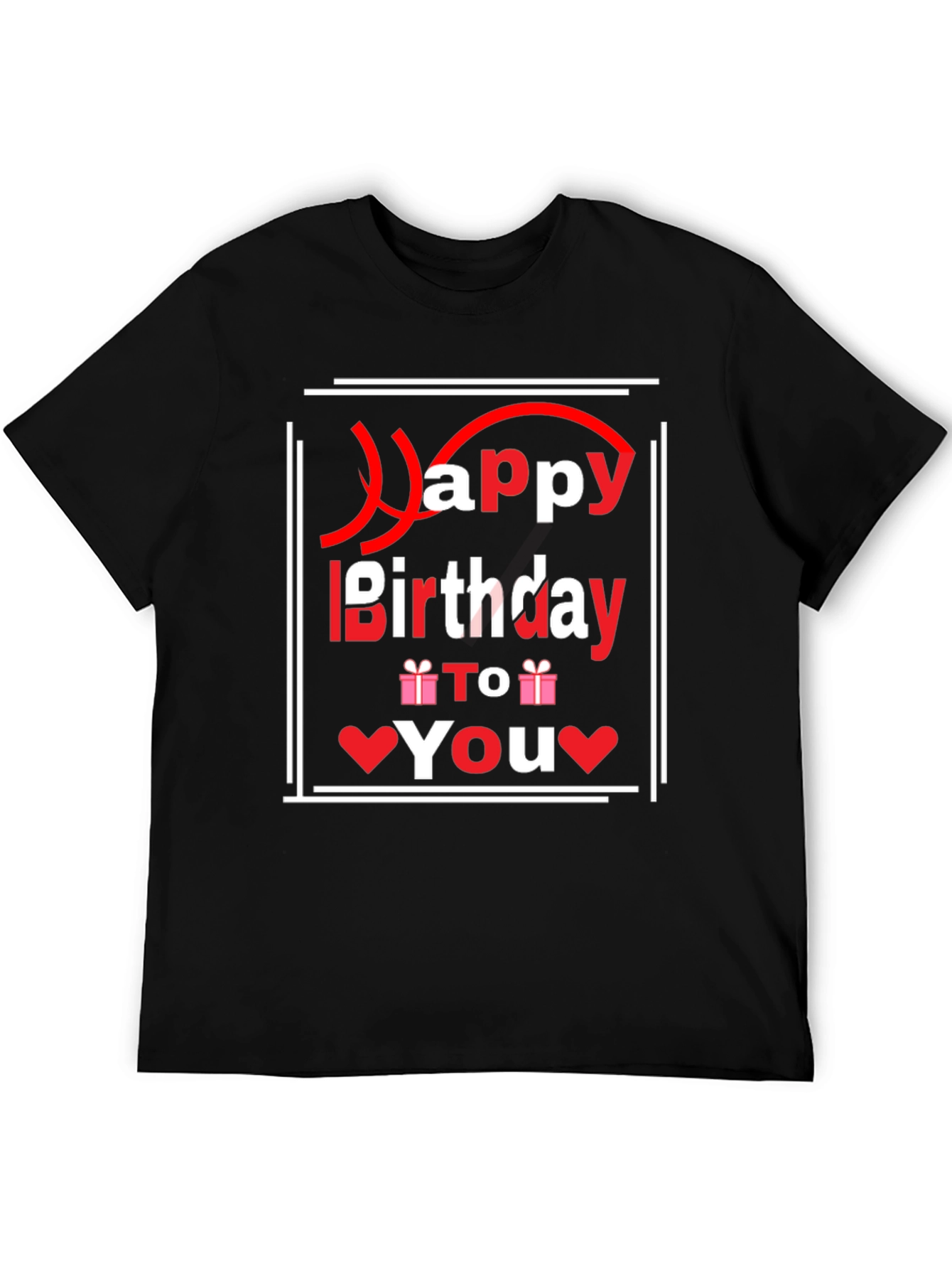 Happy Birthday Graphic T-Shirt - Black