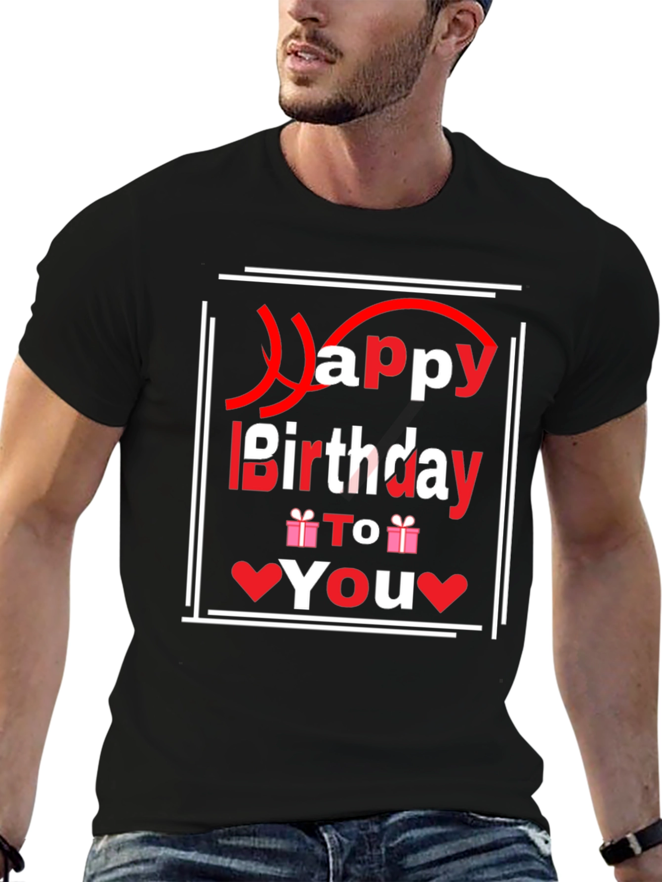 Happy Birthday Graphic T-Shirt - Black
