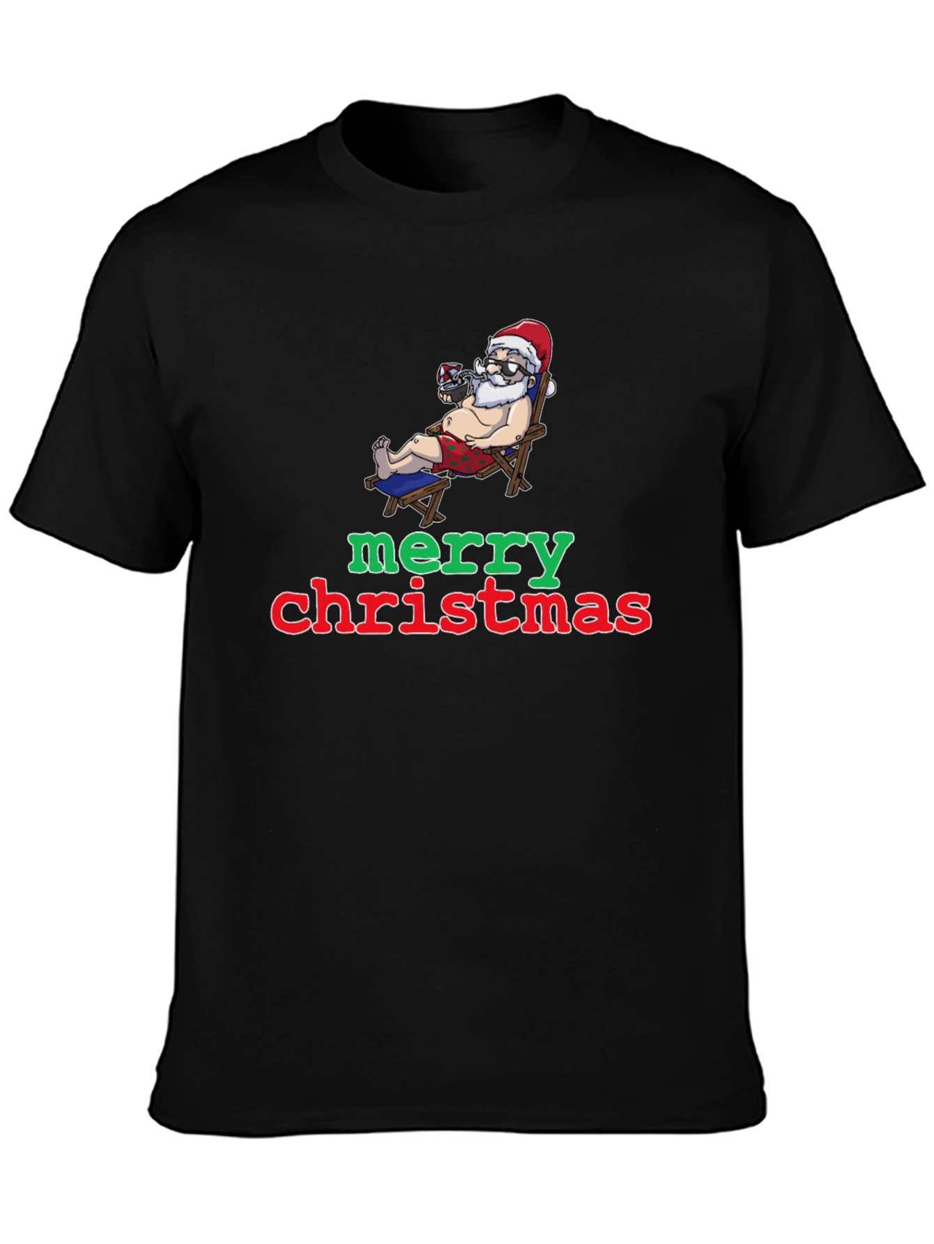 Funny Santa Merry Christmas Graphic T-Shirt