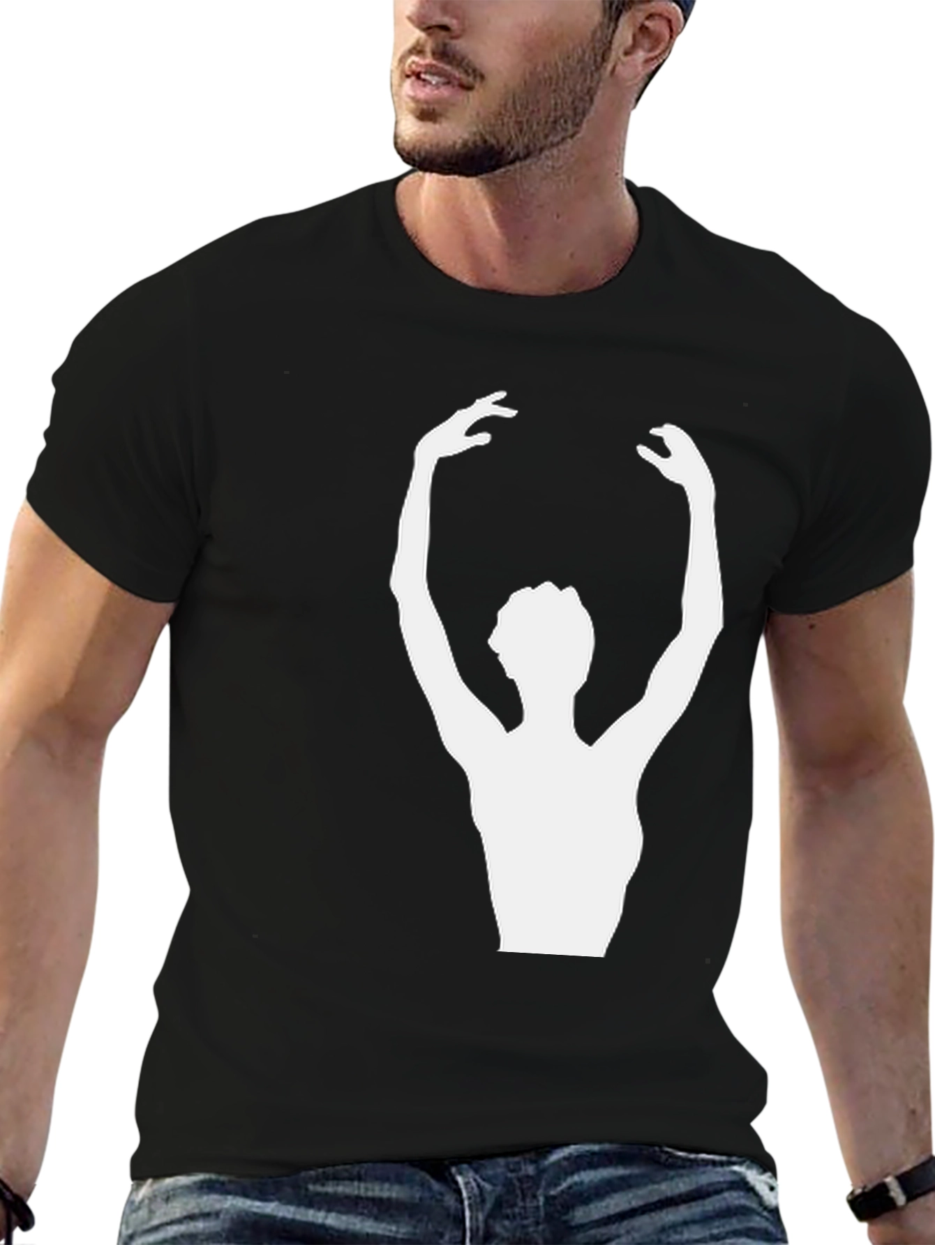 Ballerina Graphic Tee - Stylish Unisex Black T-Shirt