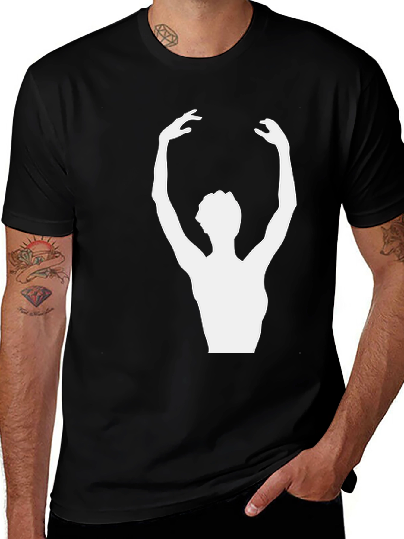 Ballerina Graphic Tee - Stylish Unisex Black T-Shirt