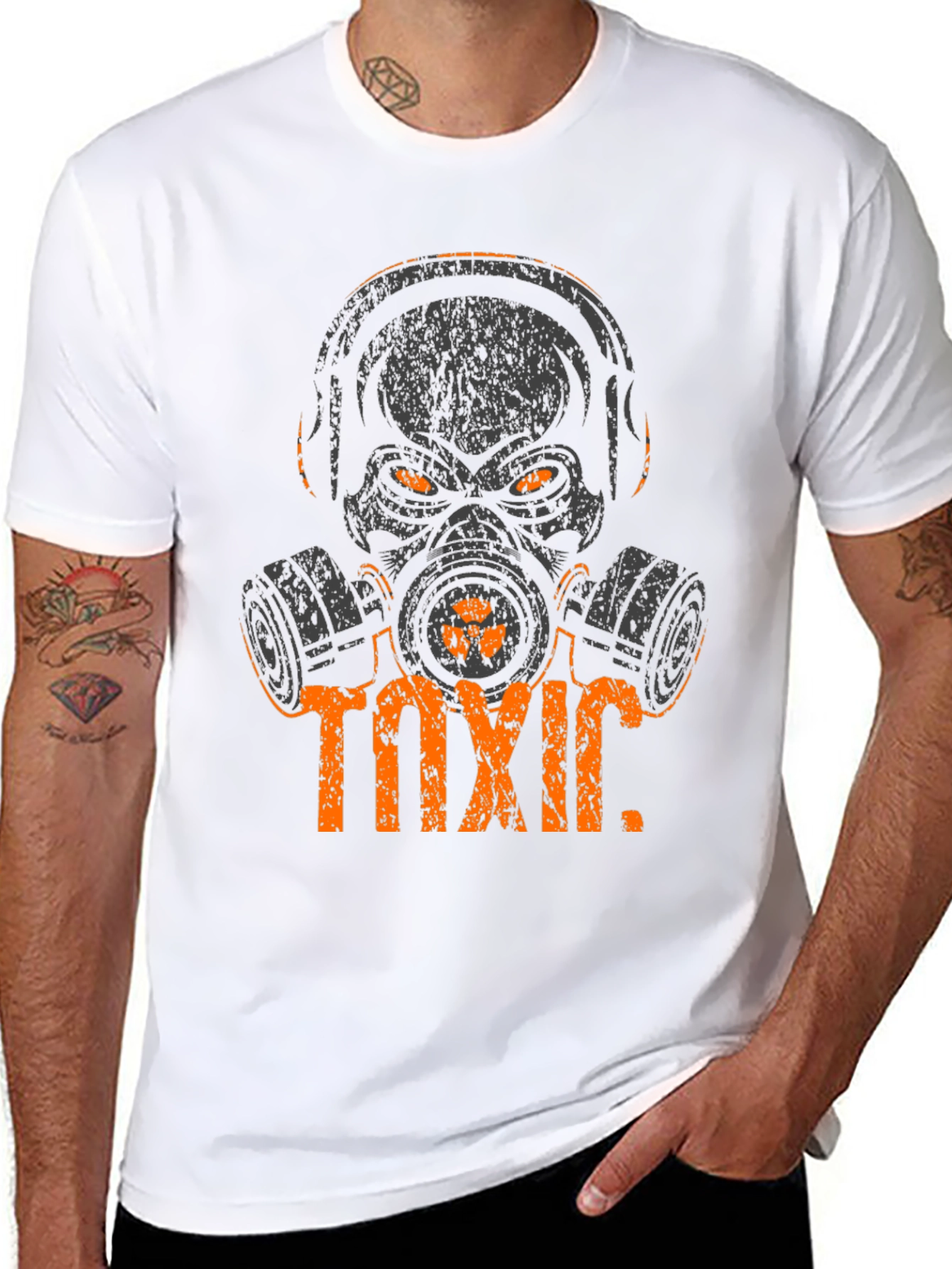 Toxic Skull Graphic Tee - Black Cotton T-Shirt