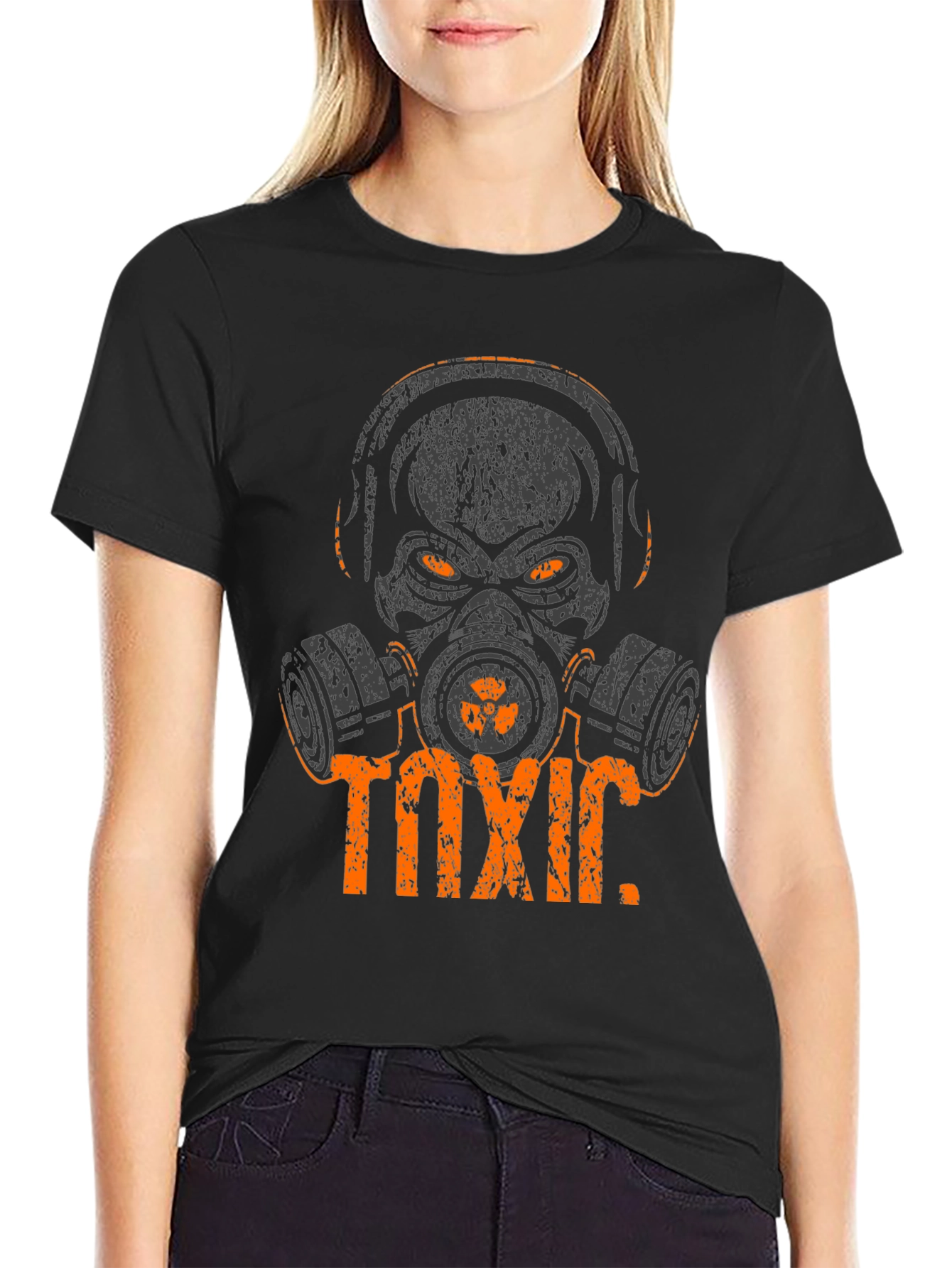 Toxic Skull Graphic Tee - Black Cotton T-Shirt