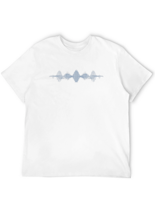 Black T-Shirt with Blue Equalizer Design