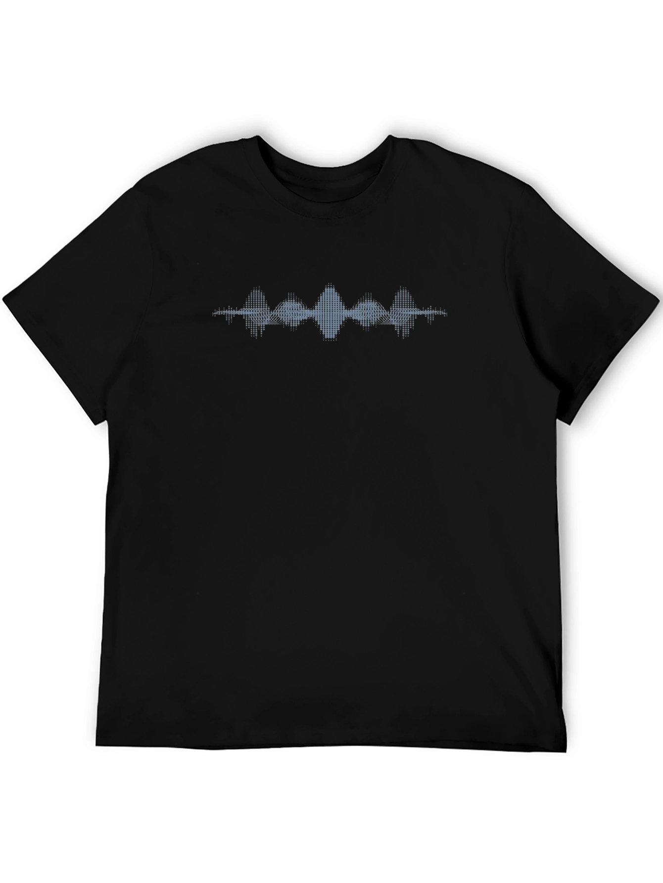 Black T-Shirt with Blue Equalizer Design