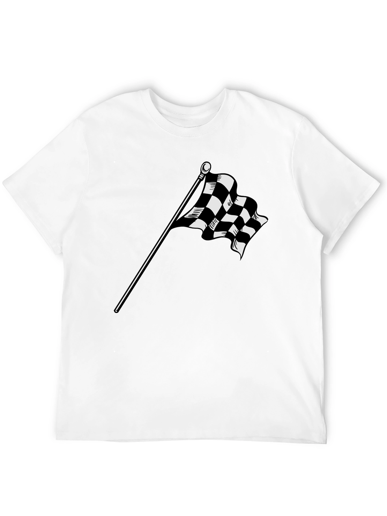 Checkered Flag Graphic Tee - Race Day Ready!