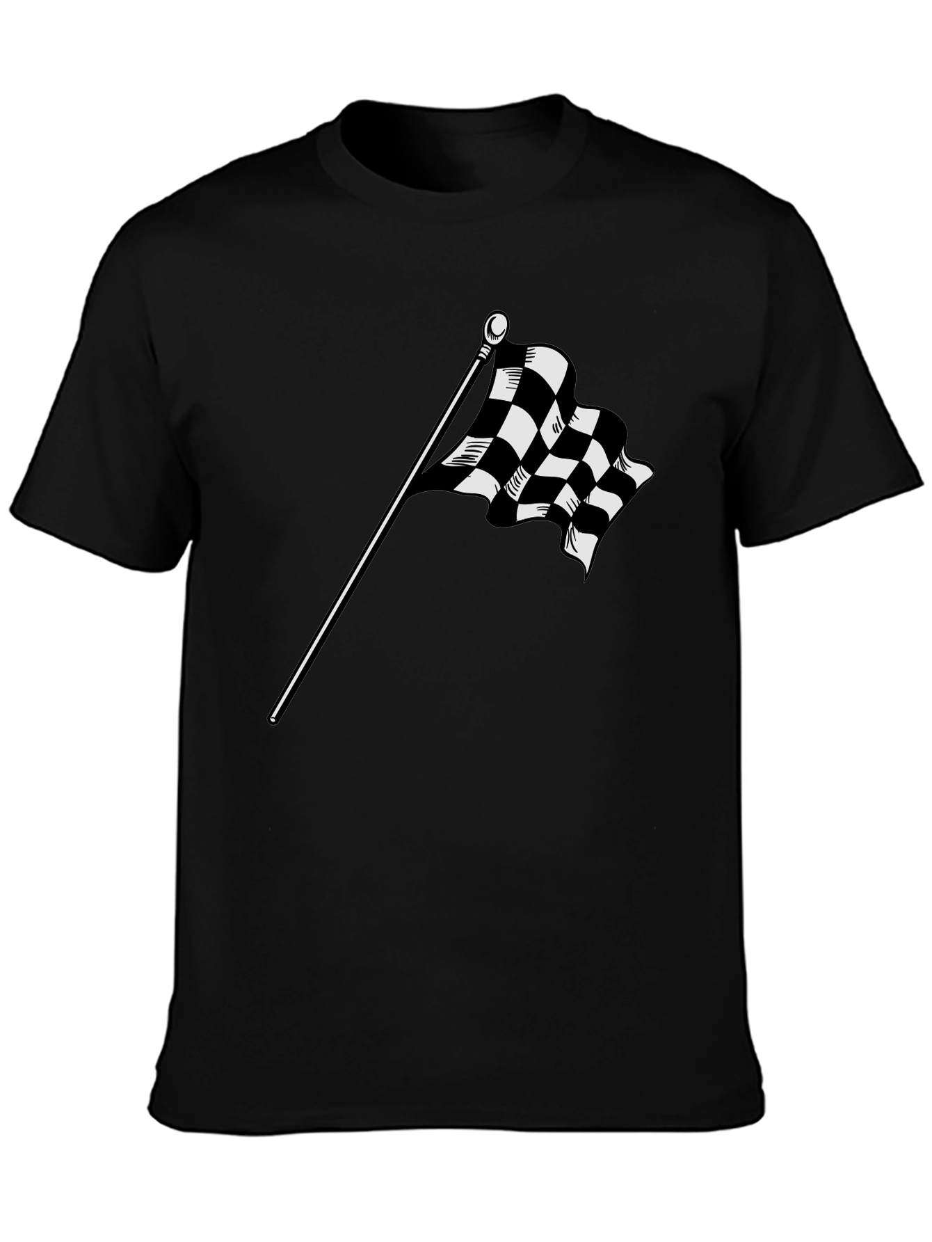 Checkered Flag Graphic Tee - Race Day Ready!