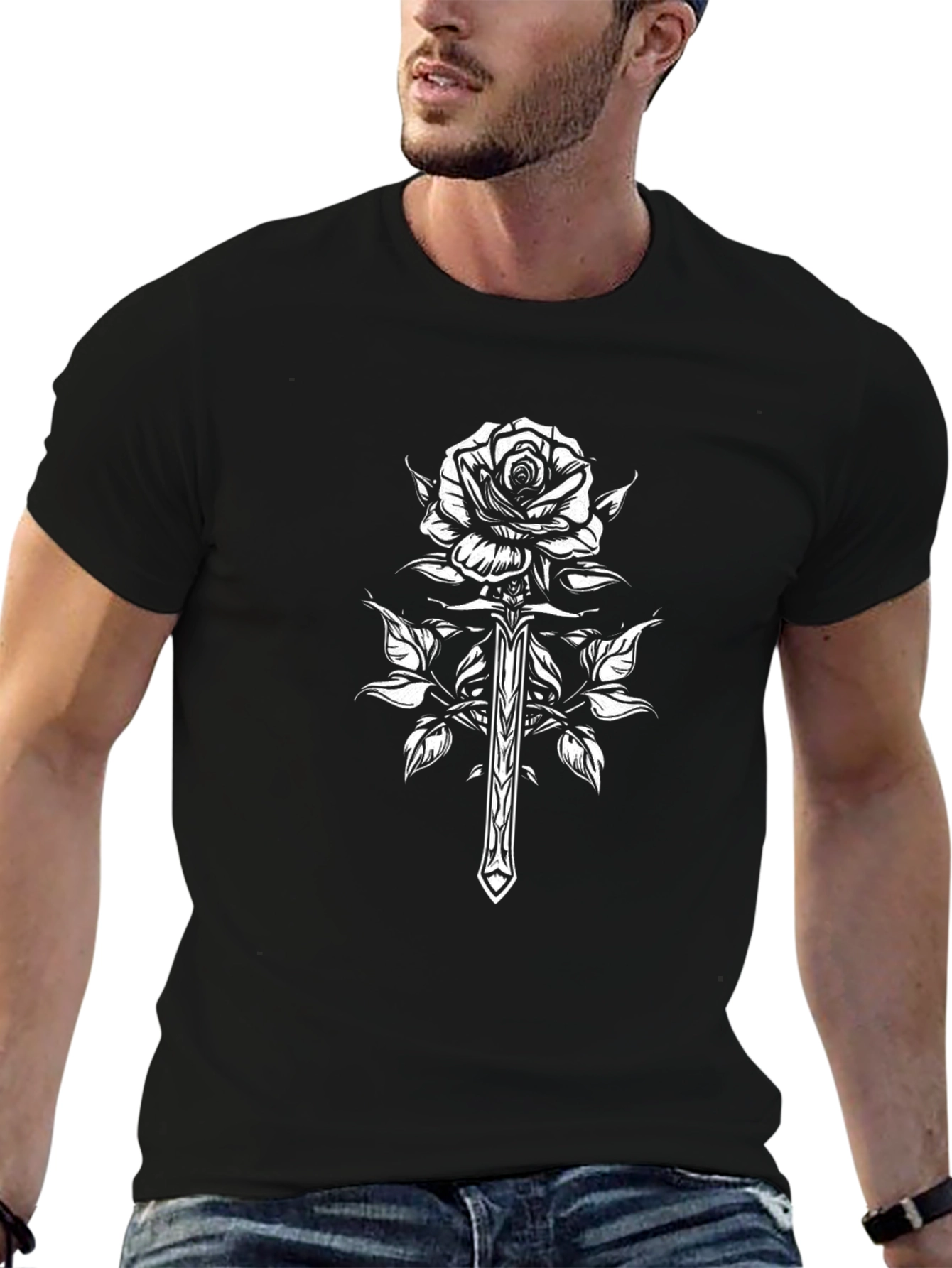 Rose & Dagger Graphic Black T-Shirt