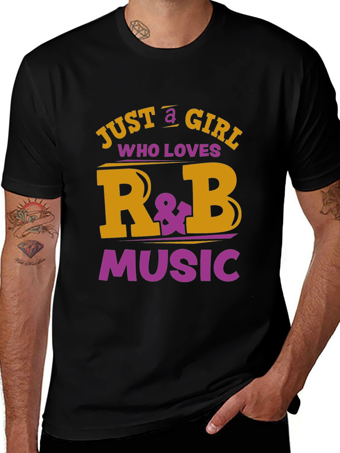 Just a Girl Who Loves R&B Music Graphic T-Shirt