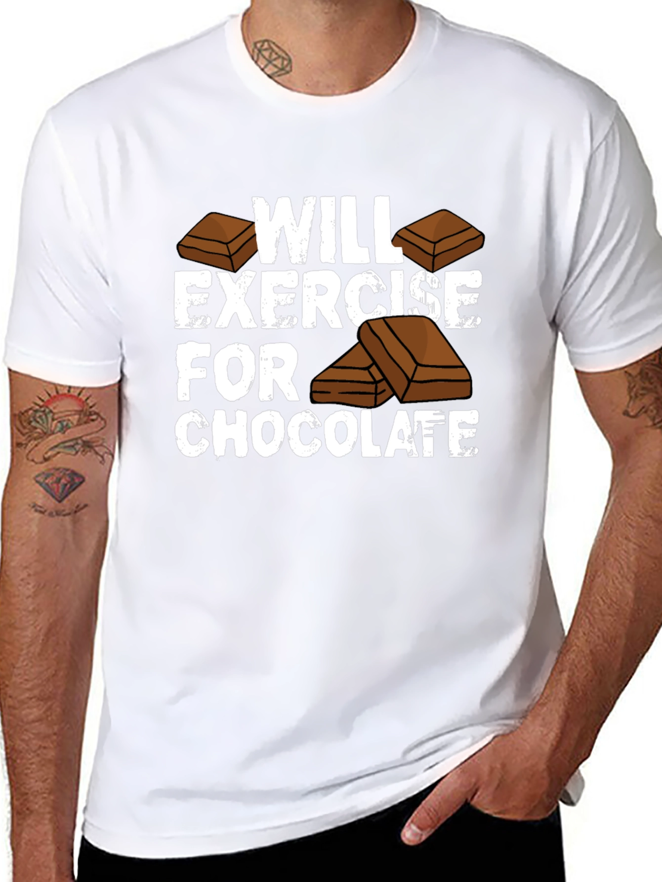 Will Exercise For Chocolate Funny T-Shirt