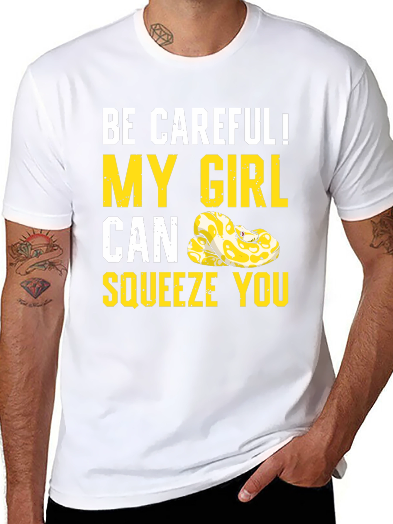 Be Careful! My Girl Can Squeeze You Snake T-Shirt