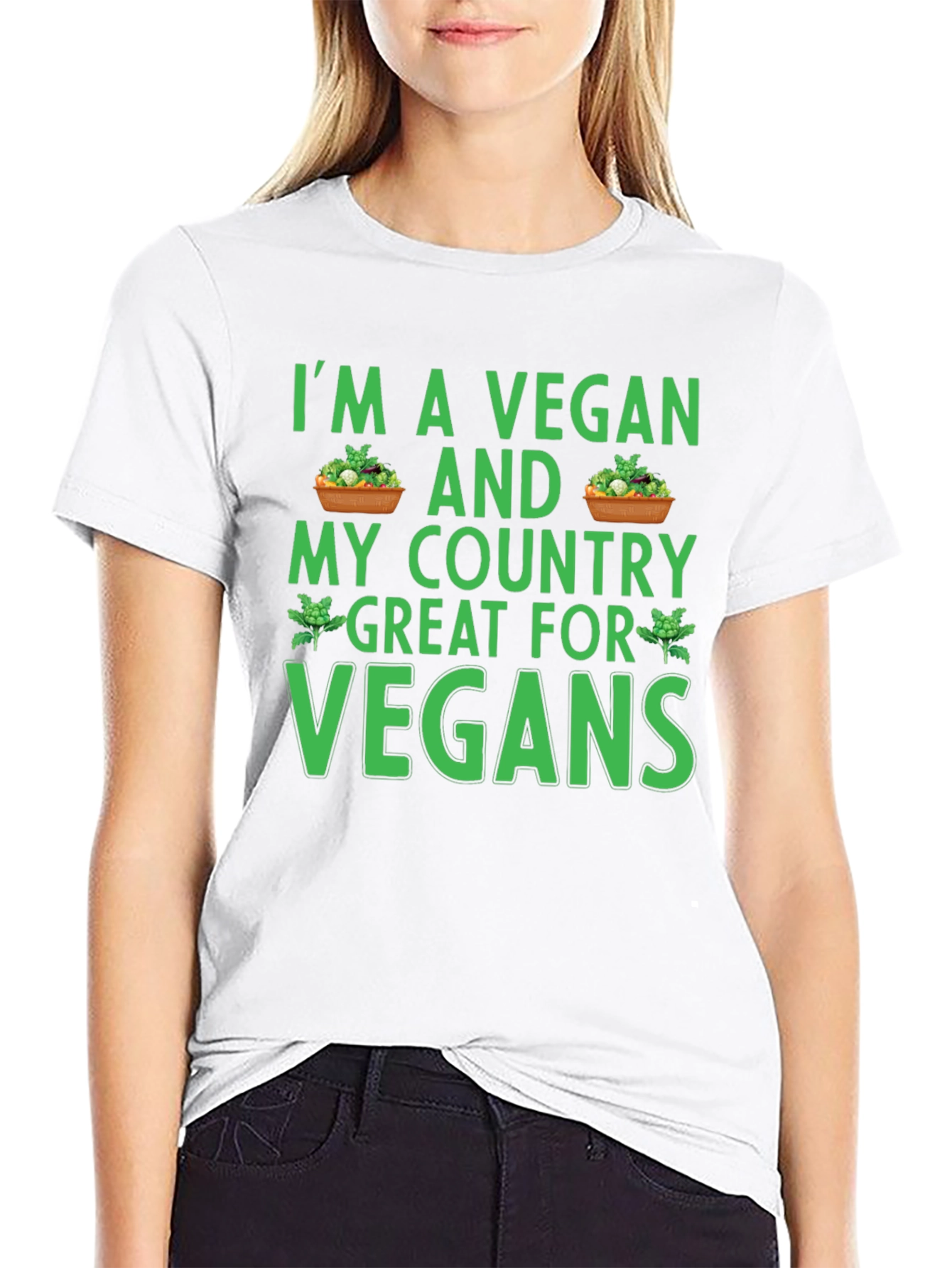 Vegan Country T-Shirt - Black Cotton Blend Tee