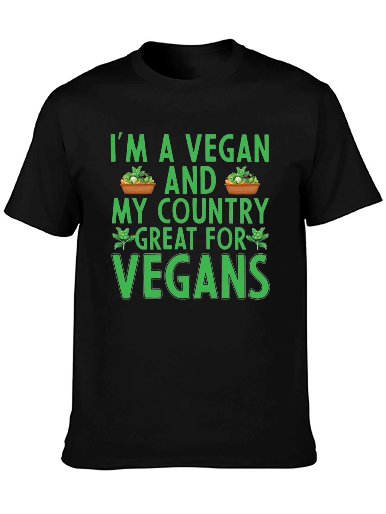 Vegan Country T-Shirt - Black Cotton Blend Tee