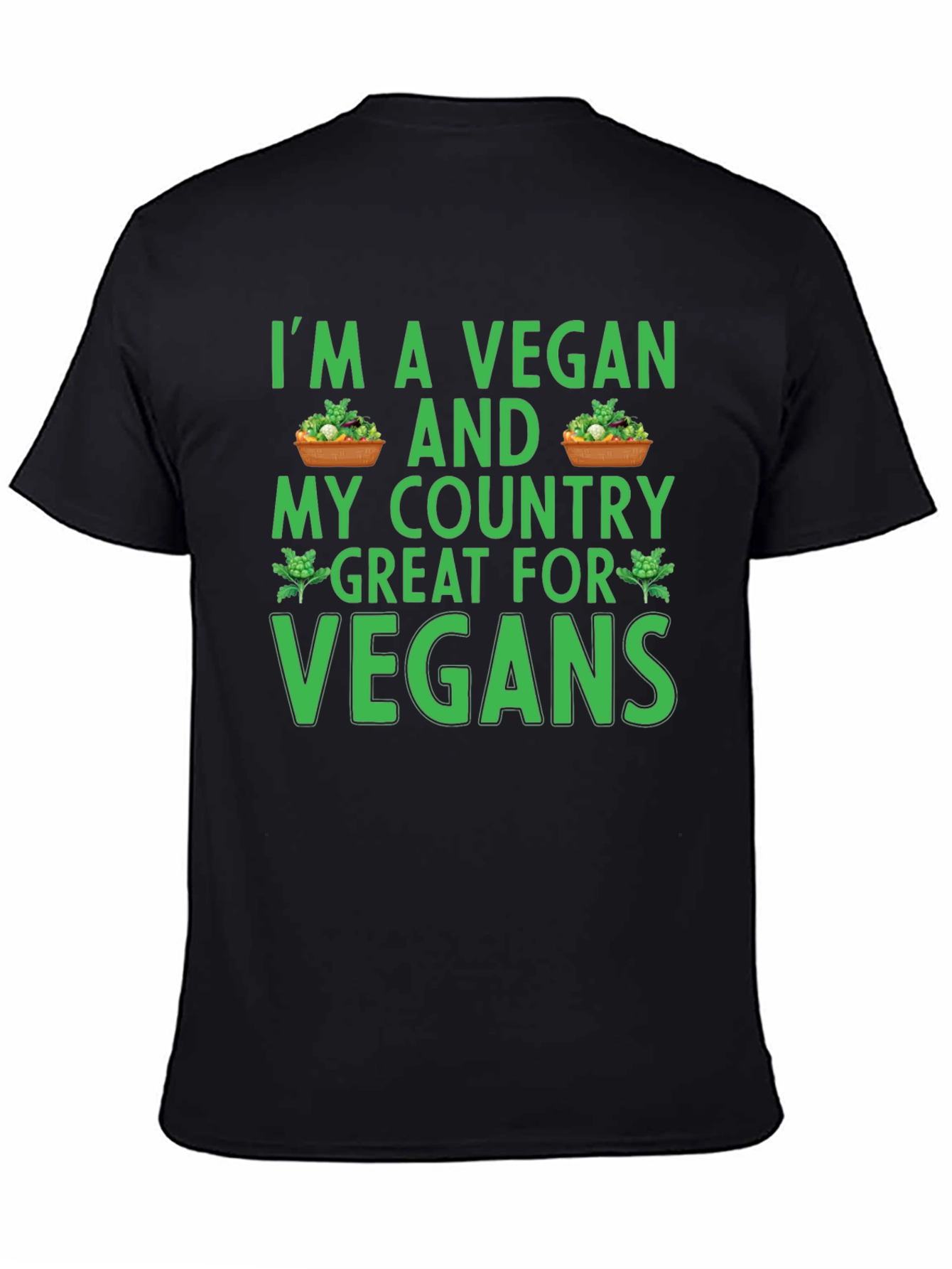 Vegan Country T-Shirt - Black Cotton Blend Tee