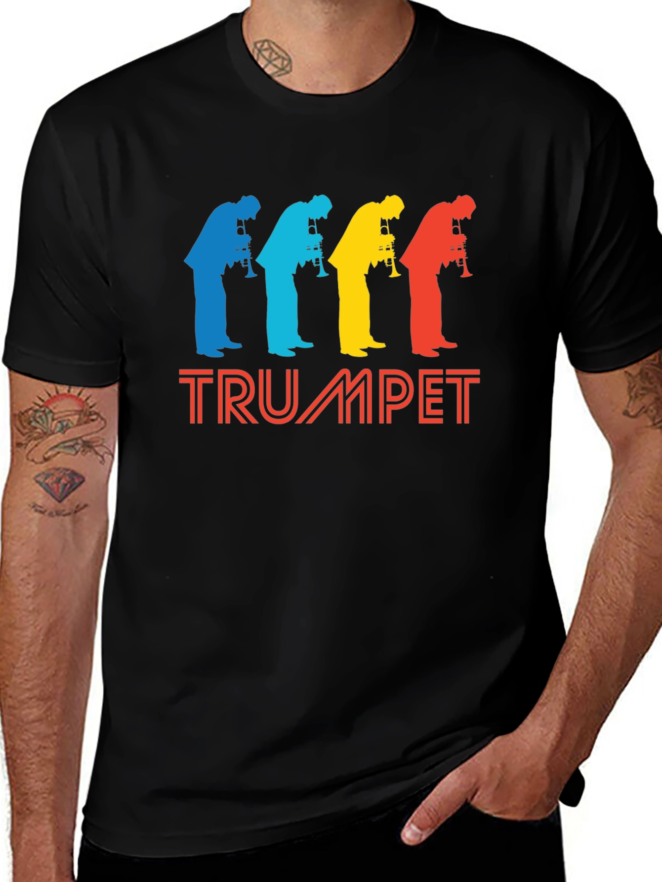Retro Trumpet Player Graphic Tee - Musicians Style!