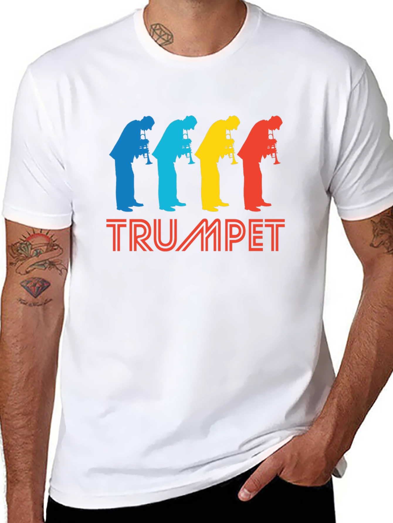 Retro Trumpet Player Graphic Tee - Musicians Style!