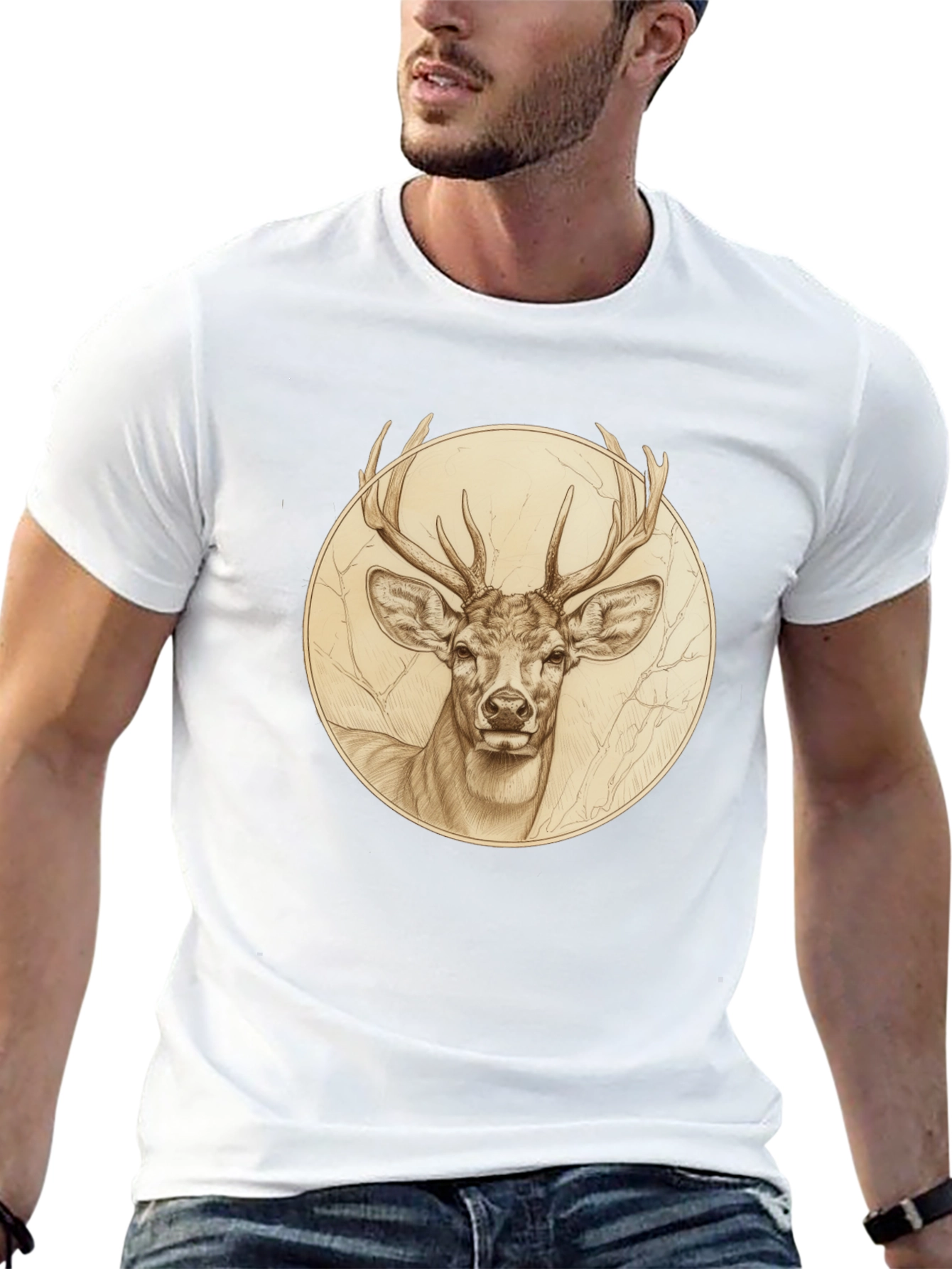 Deer Graphic Tee - Stylish Nature Inspired Design