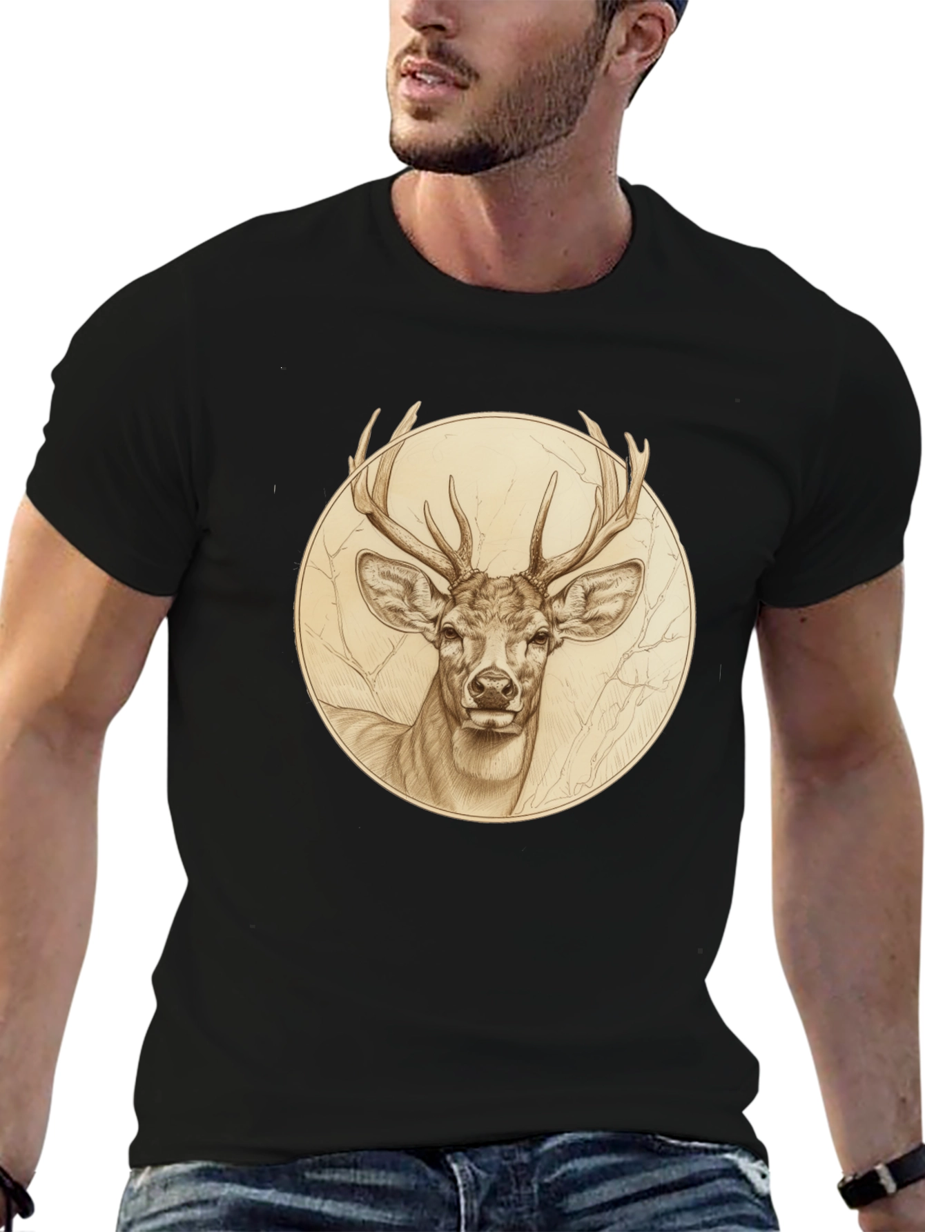 Deer Graphic Tee - Stylish Nature Inspired Design