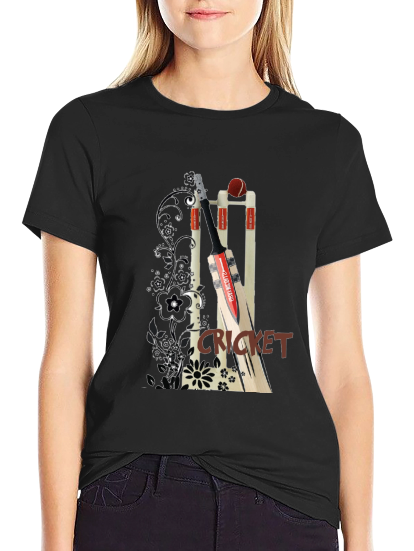 Cricket Bat & Wicket Graphic Tee