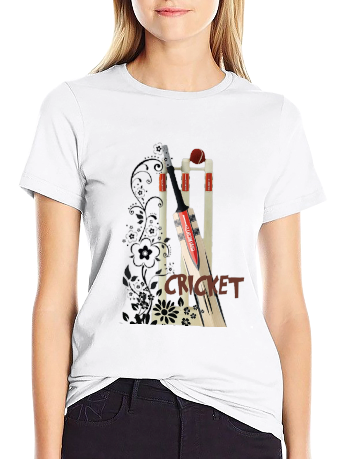 Cricket Bat & Wicket Graphic Tee