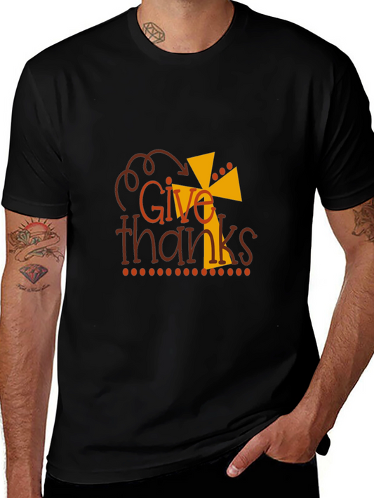 Give Thanks Graphic Tee - Thanksgiving Apparel