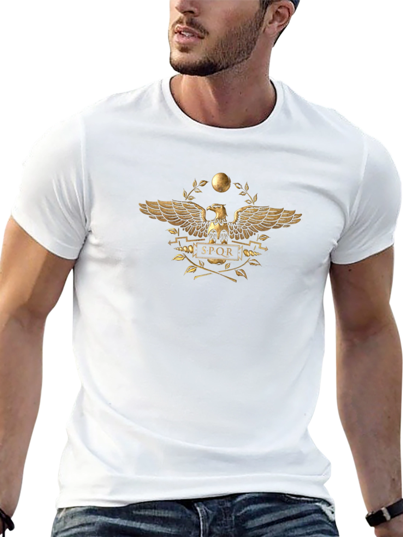 Roman Eagle SPQR Black T-Shirt