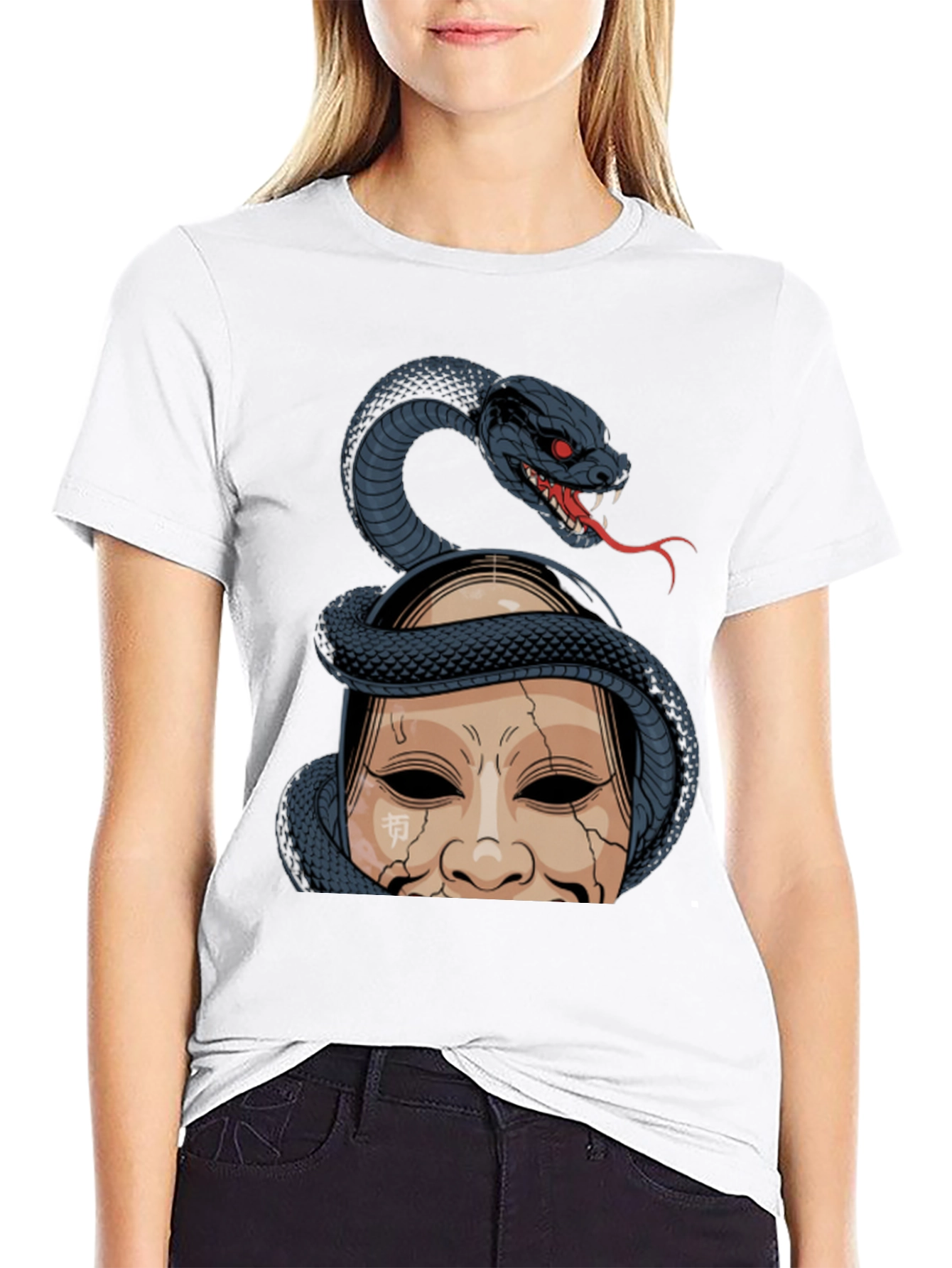 Snake and Mask Graphic T-Shirt